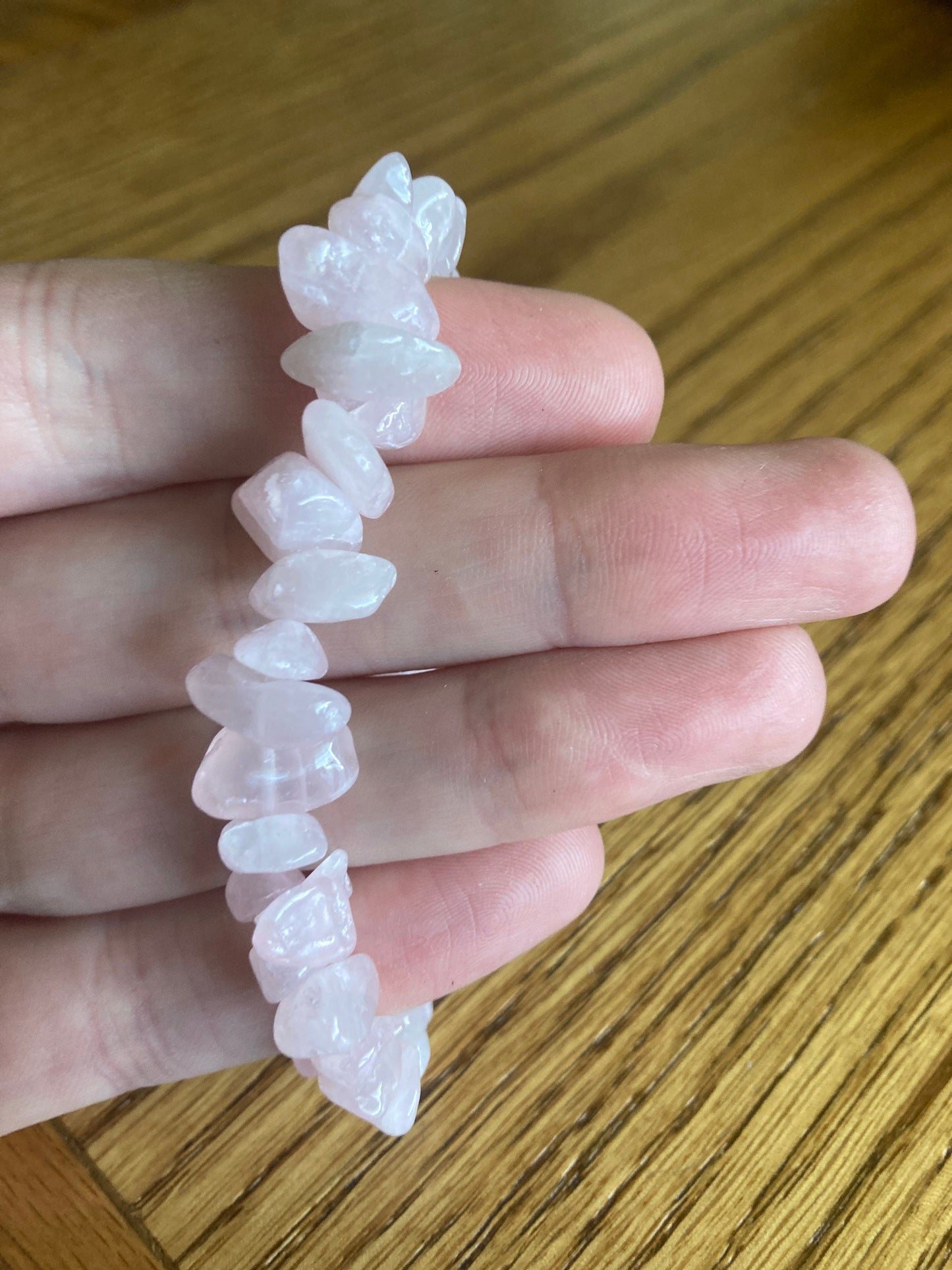 Rose Quartz Chip Bracelet. 1066