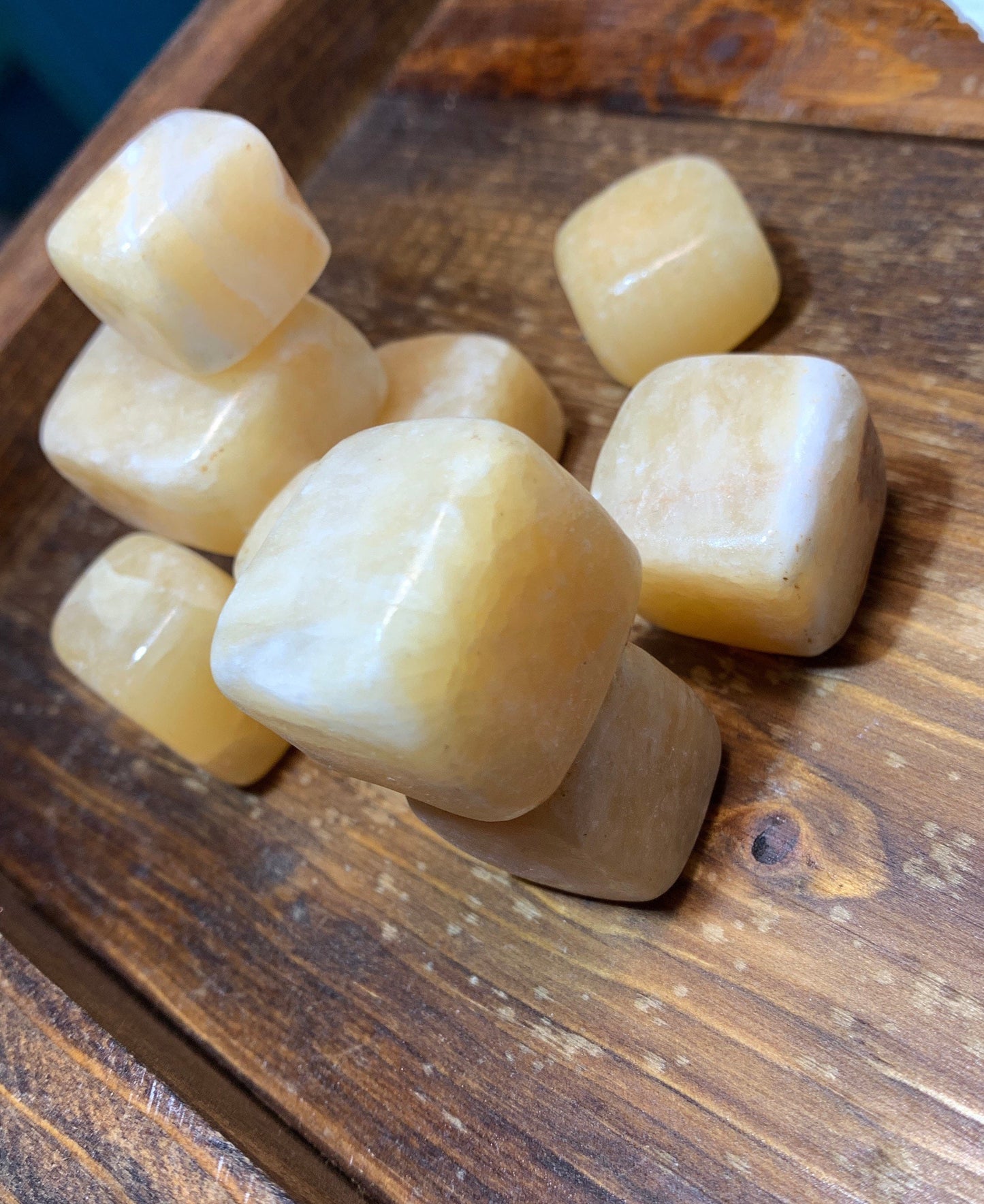 Orange Calcite (Approx. 3/4" - 1") BIN-1399 Helps you to see the double meaning. Powerful energy amplifier and cleanser.