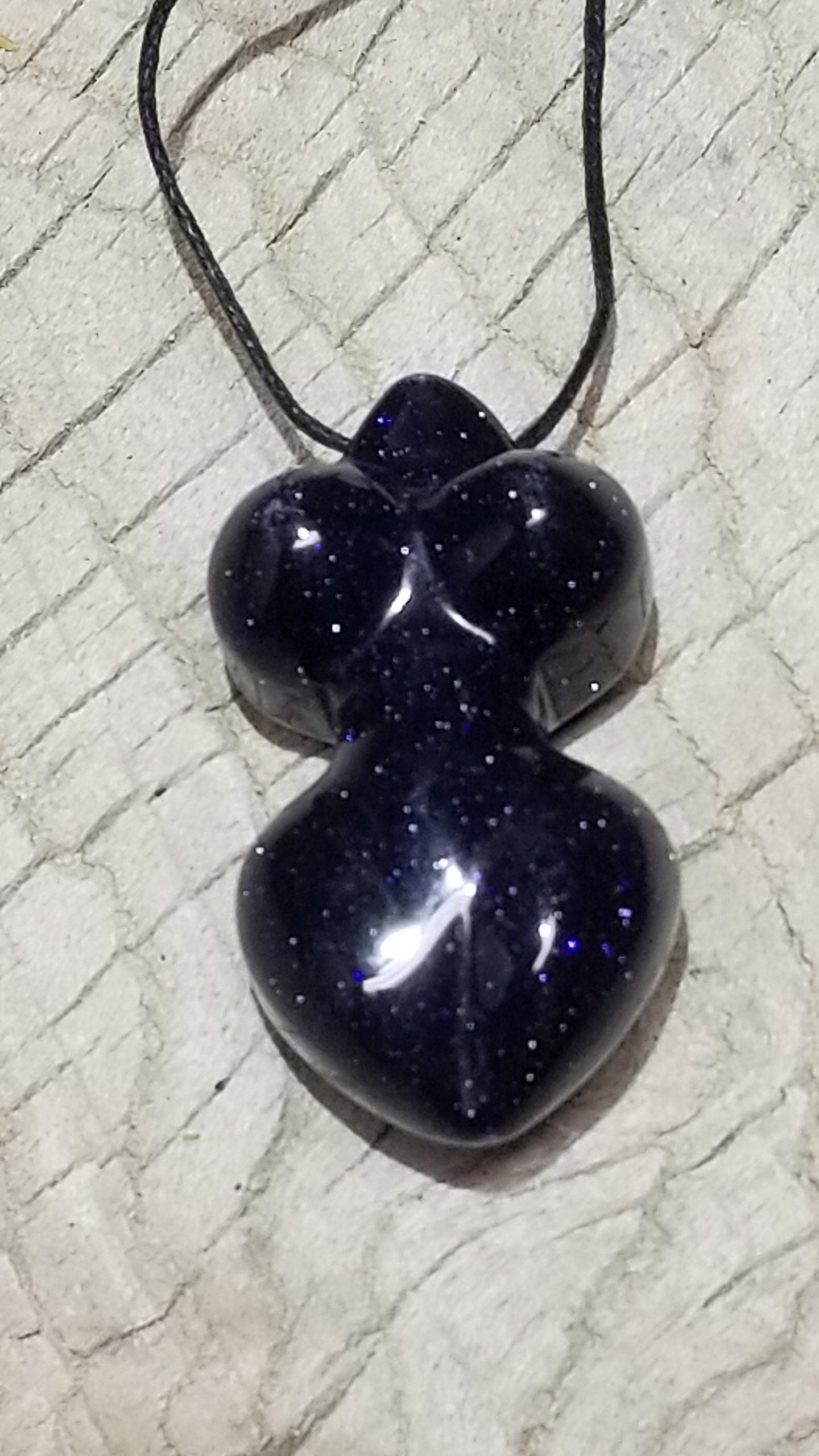 Blue Goldstone Goddess Necklace, Necklace HOT-0024