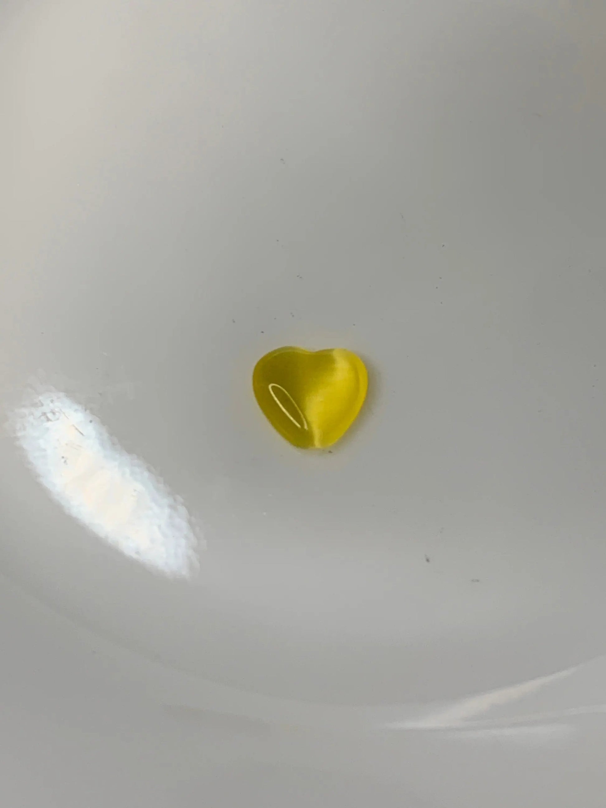 Yellow Cat's Eye Heart, Polished (Approx .4")  Polished Stone for Crystal Grid or Craft Supply 0129 Shop Wholesale Crystals