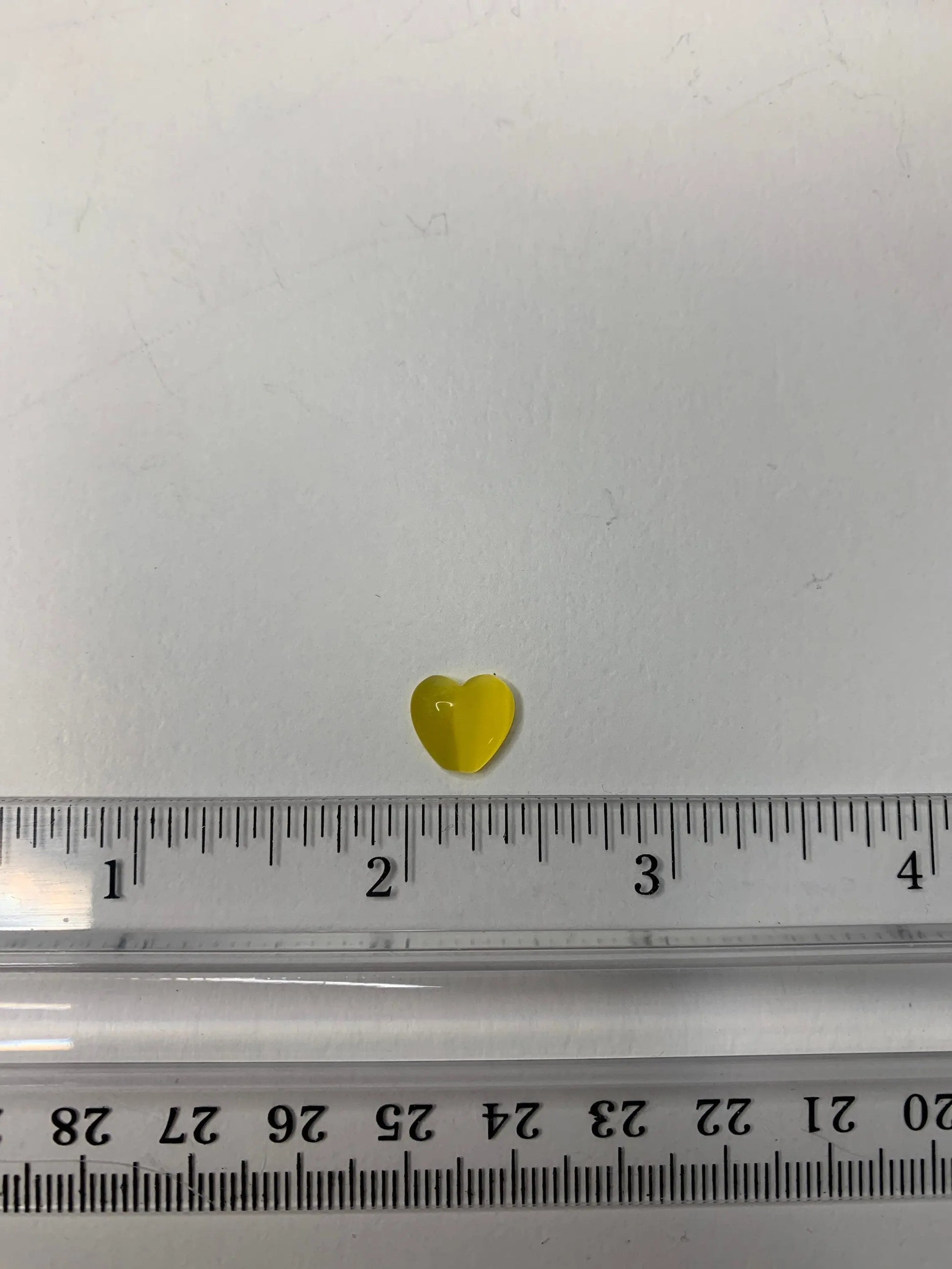 Yellow Cat's Eye Heart, Polished (Approx .4")  Polished Stone for Crystal Grid or Craft Supply 0129 Shop Wholesale Crystals