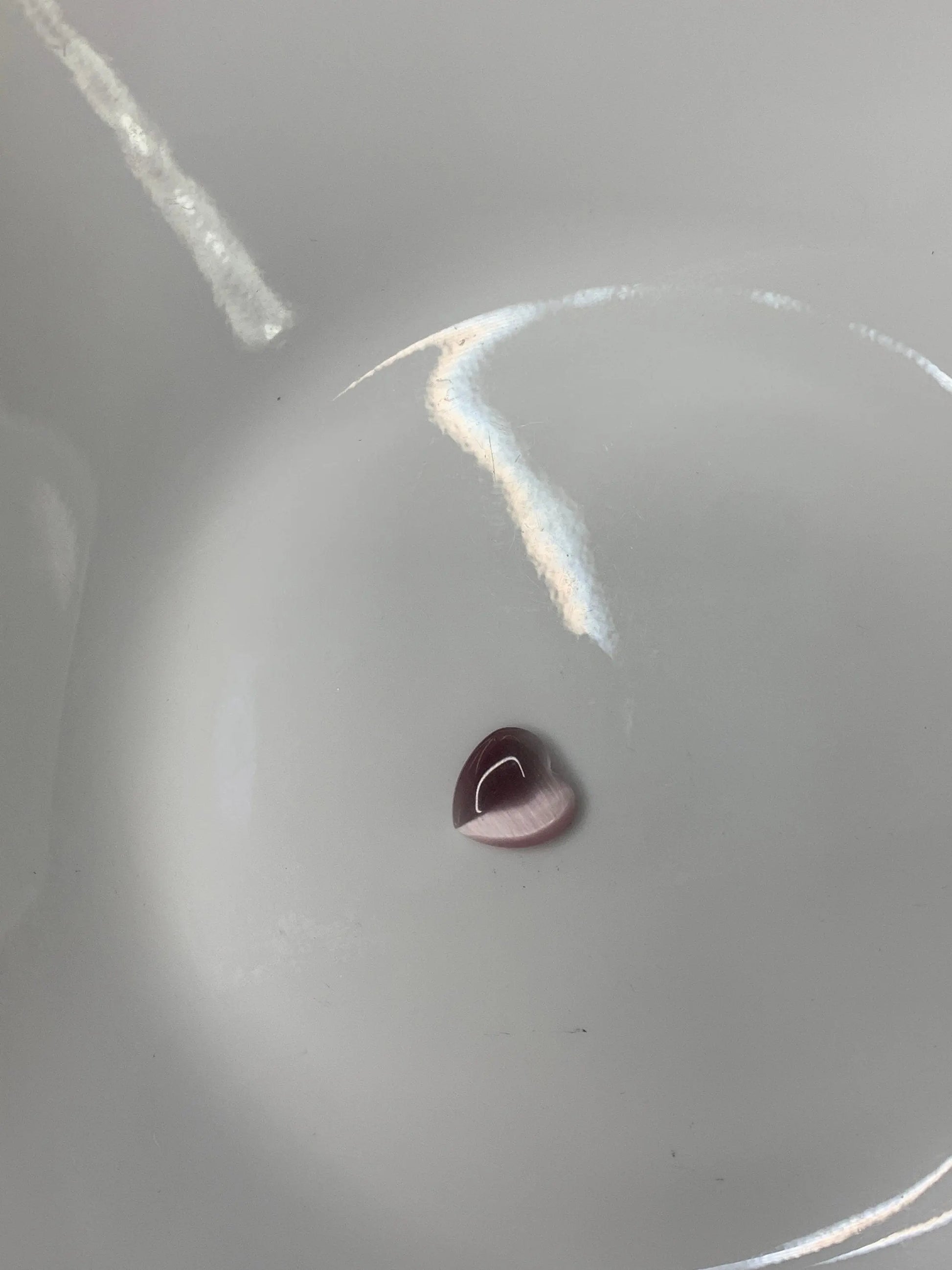 Purple Cat's Eye Heart, Polished (Approx .4")  Polished Stone for Crystal Grid or Craft Supply 0160 Shop Wholesale Crystals