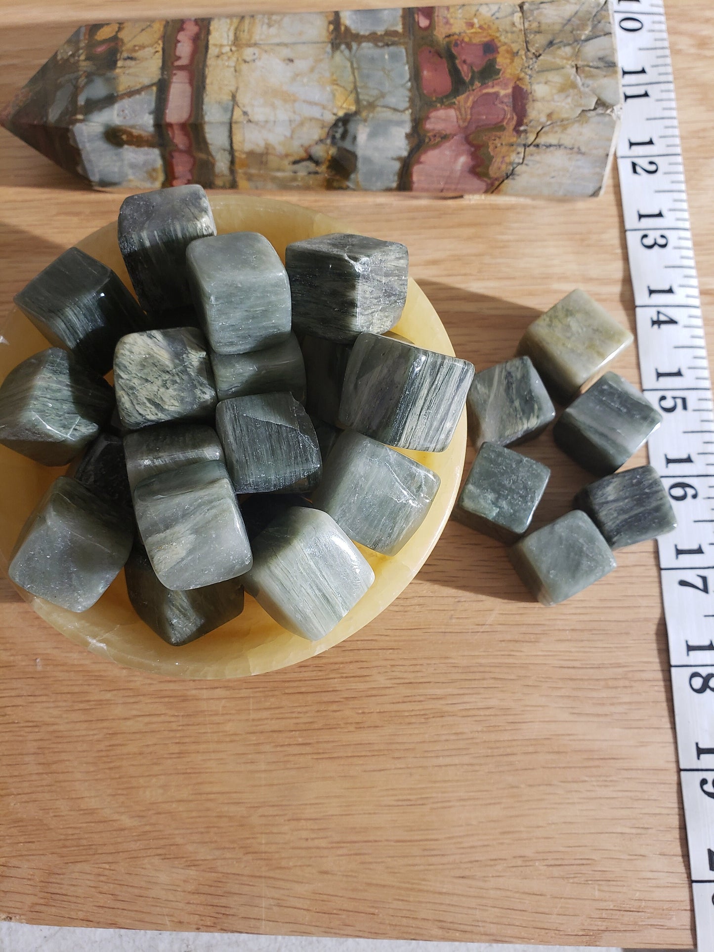 Green Quartz Cube, Tumbled, Polished (Approx 3/4" Cube) Polished Stone 1316