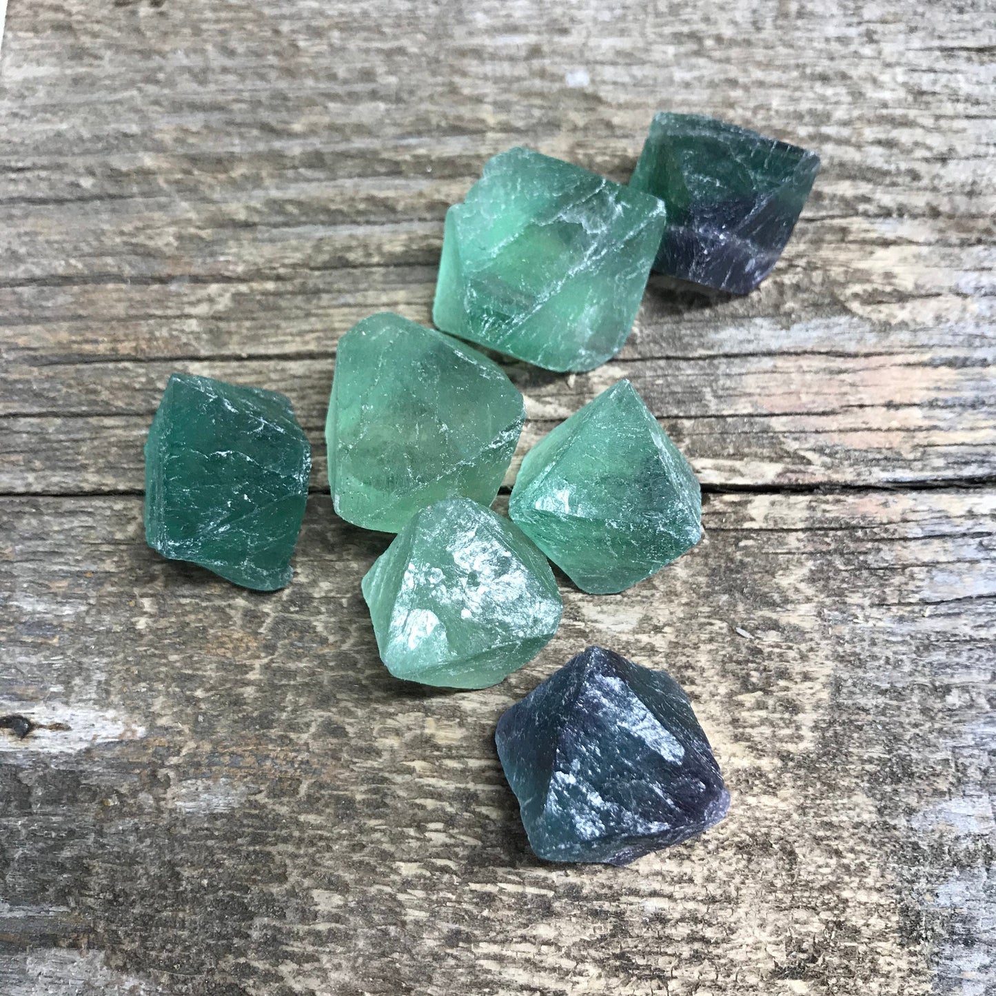 Natural Fluorite Octahedron Crystal (Approx 3/4" - 1") Calming Stone, Supply for Crystal Grid 1311