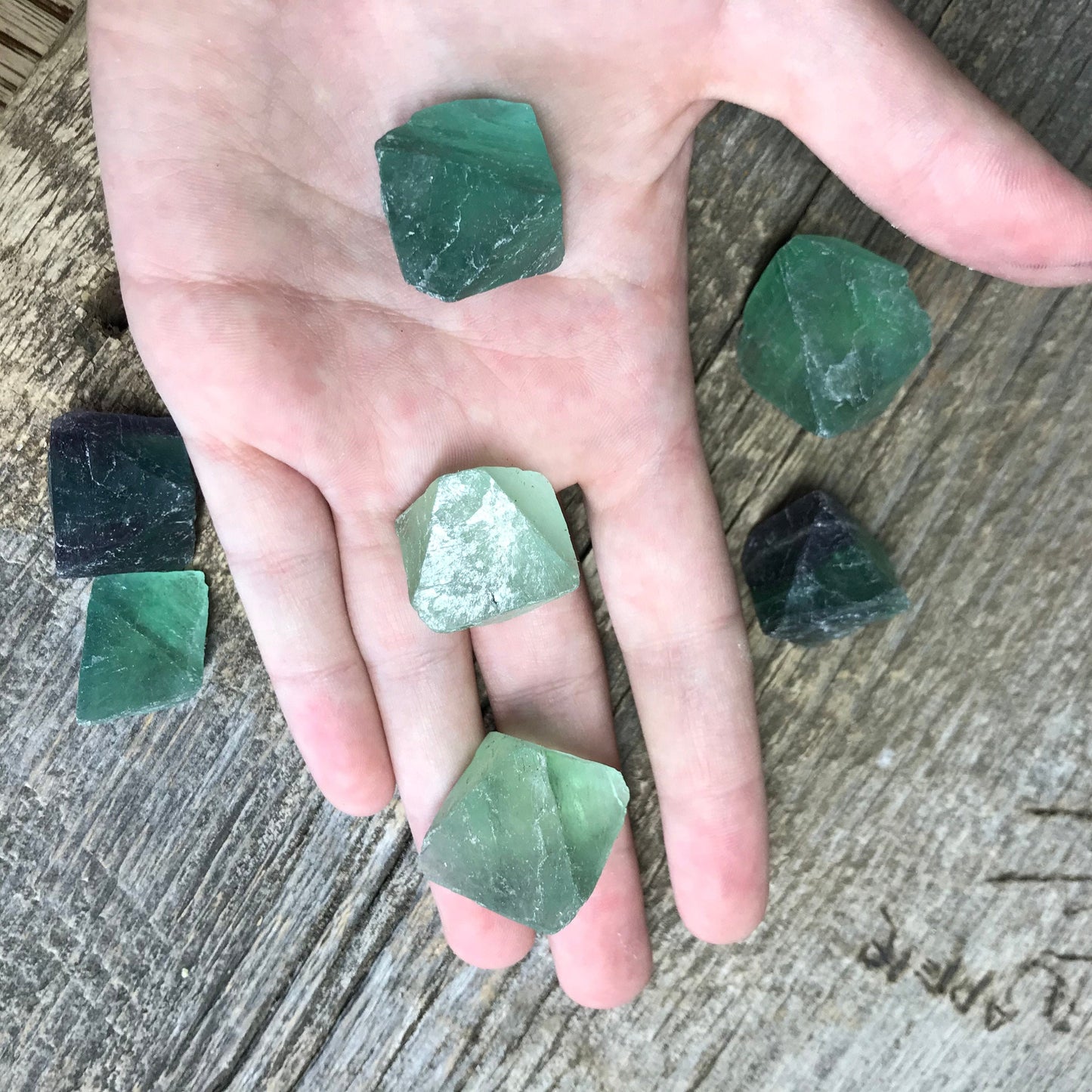 Natural Fluorite Octahedron Crystal (Approx 3/4" - 1") Calming Stone, Supply for Crystal Grid 1311