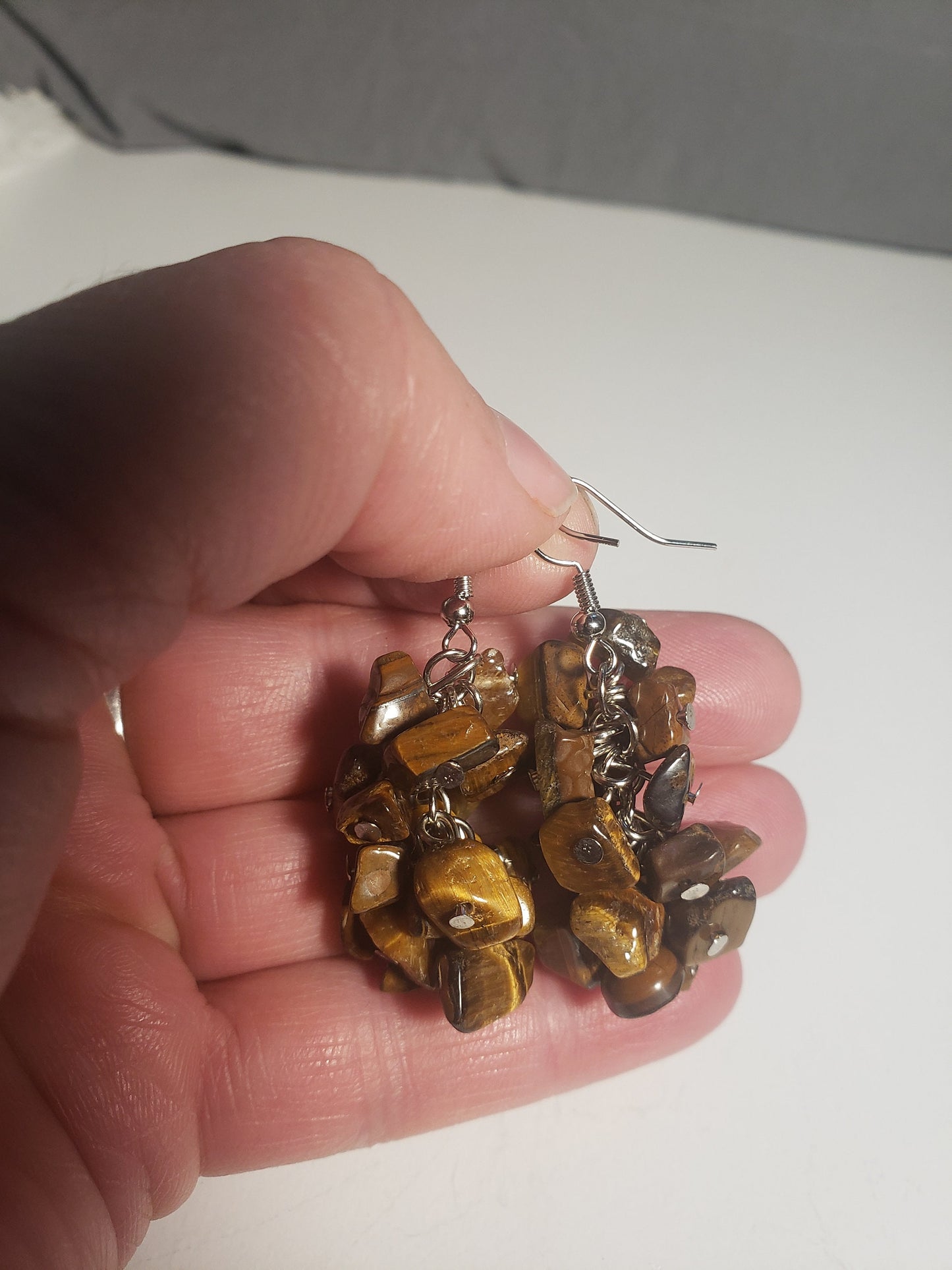 Tiger's Eye Earrings, Healing Crystals, Beautiful EAR-0004