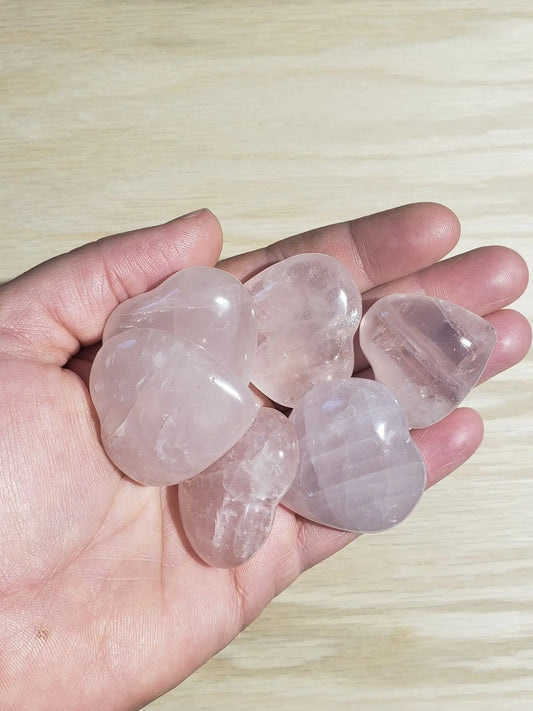Rose Quartz Puffy Heart (Approx. 1 1/2" wide) 0578 Shop Wholesale Crystals