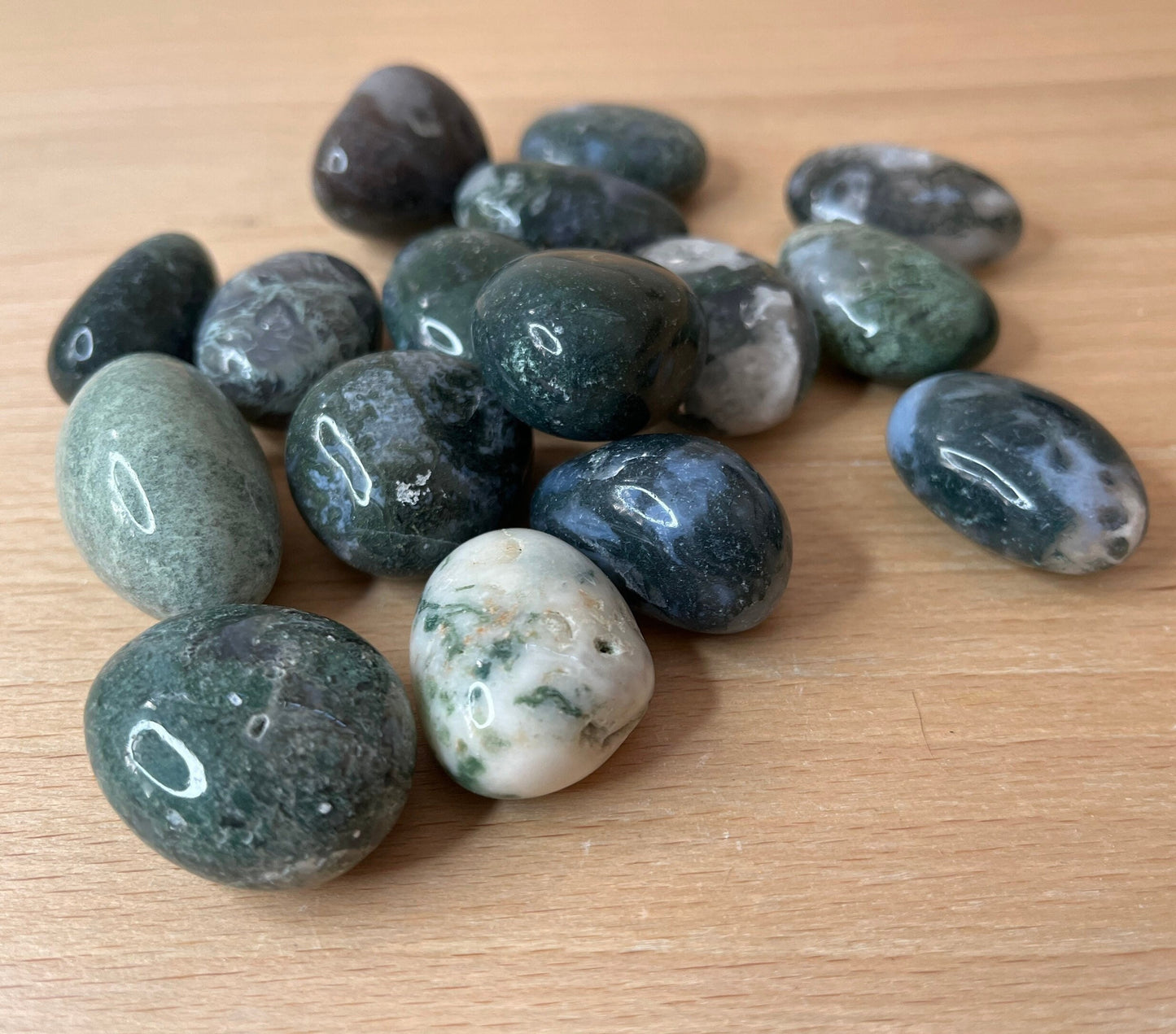 Tree Agate Tumbled Stone 0629 Approx. 1 1/4”- 1 3/4”