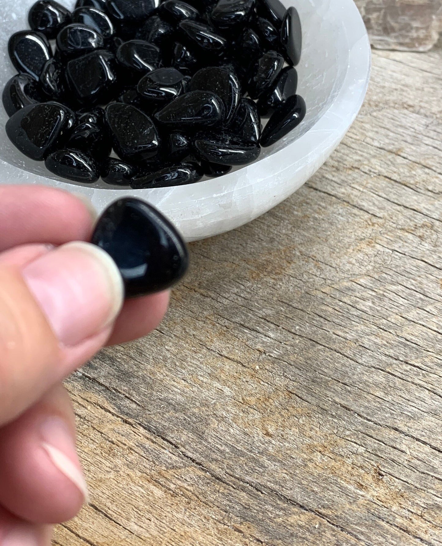 Black Tourmaline Tumbled Stone (Approx. 1/2" - 3/4") BIN-1446