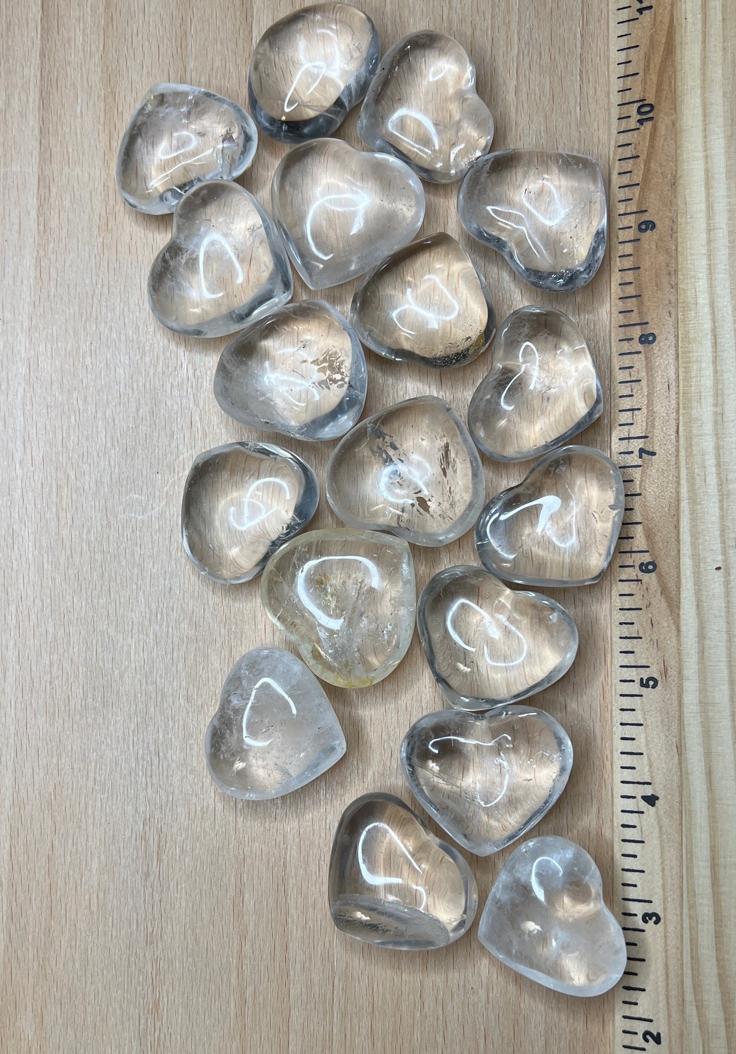 Clear Quartz Puffy Heart 1431 (Synthetic) Approx. 1 1/2”- 1 3/4”