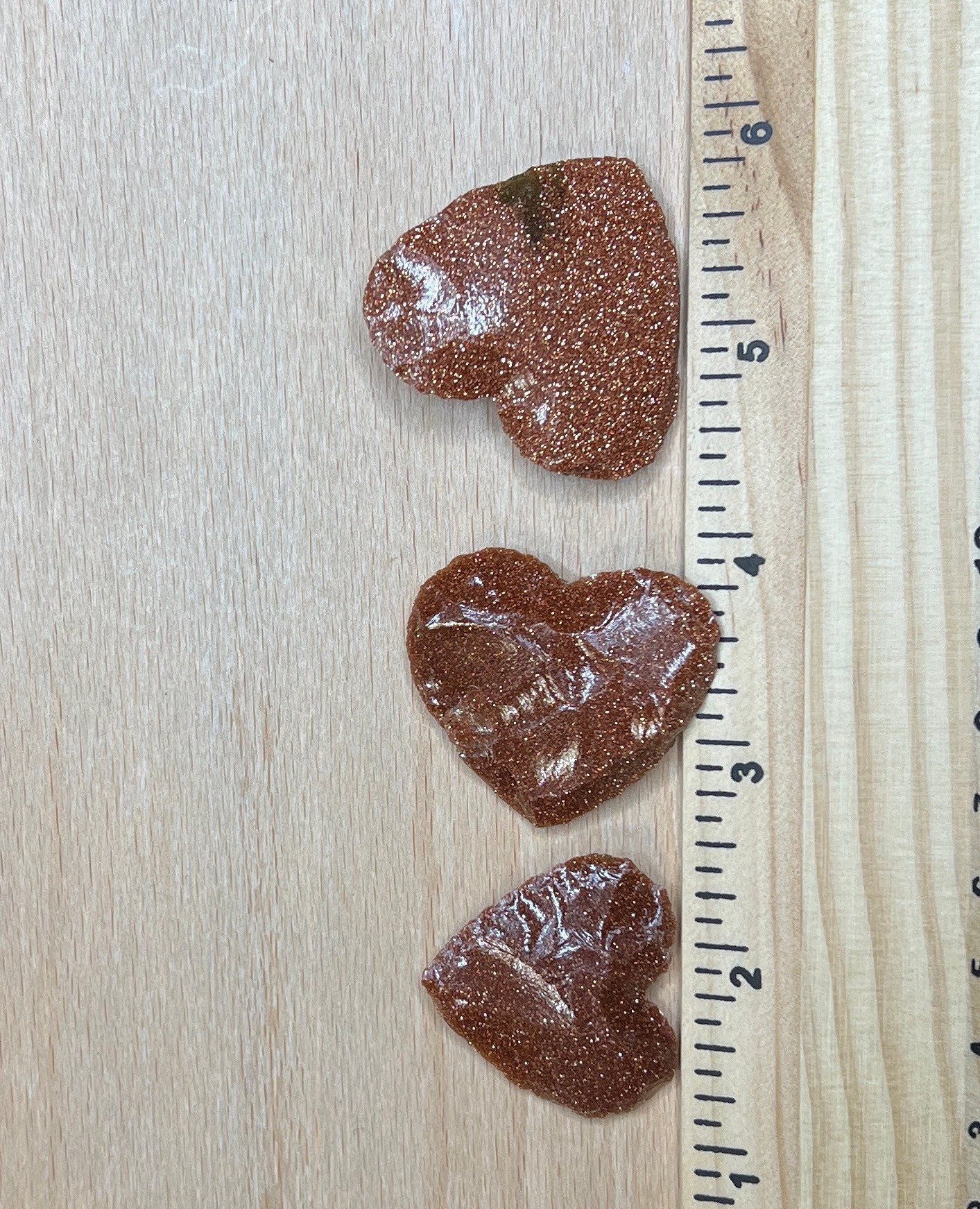 Goldstone Knapped Heart (Synthetic) 1348 (Approx. 1 1/4”- 1 5/8”)