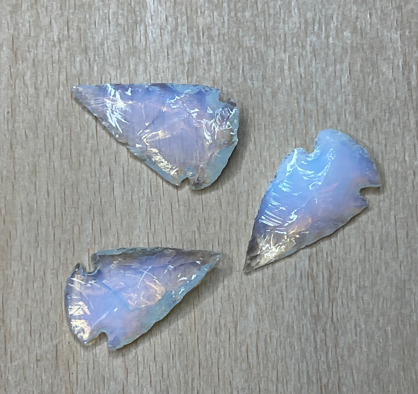 Opalite Knapped Arrowhead 1357 (Synthetic) Approx. 1 1/4”- 1 5/8”