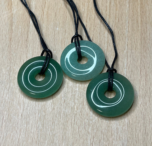 Green Aventurine 30mm Stone PI Necklace 1067