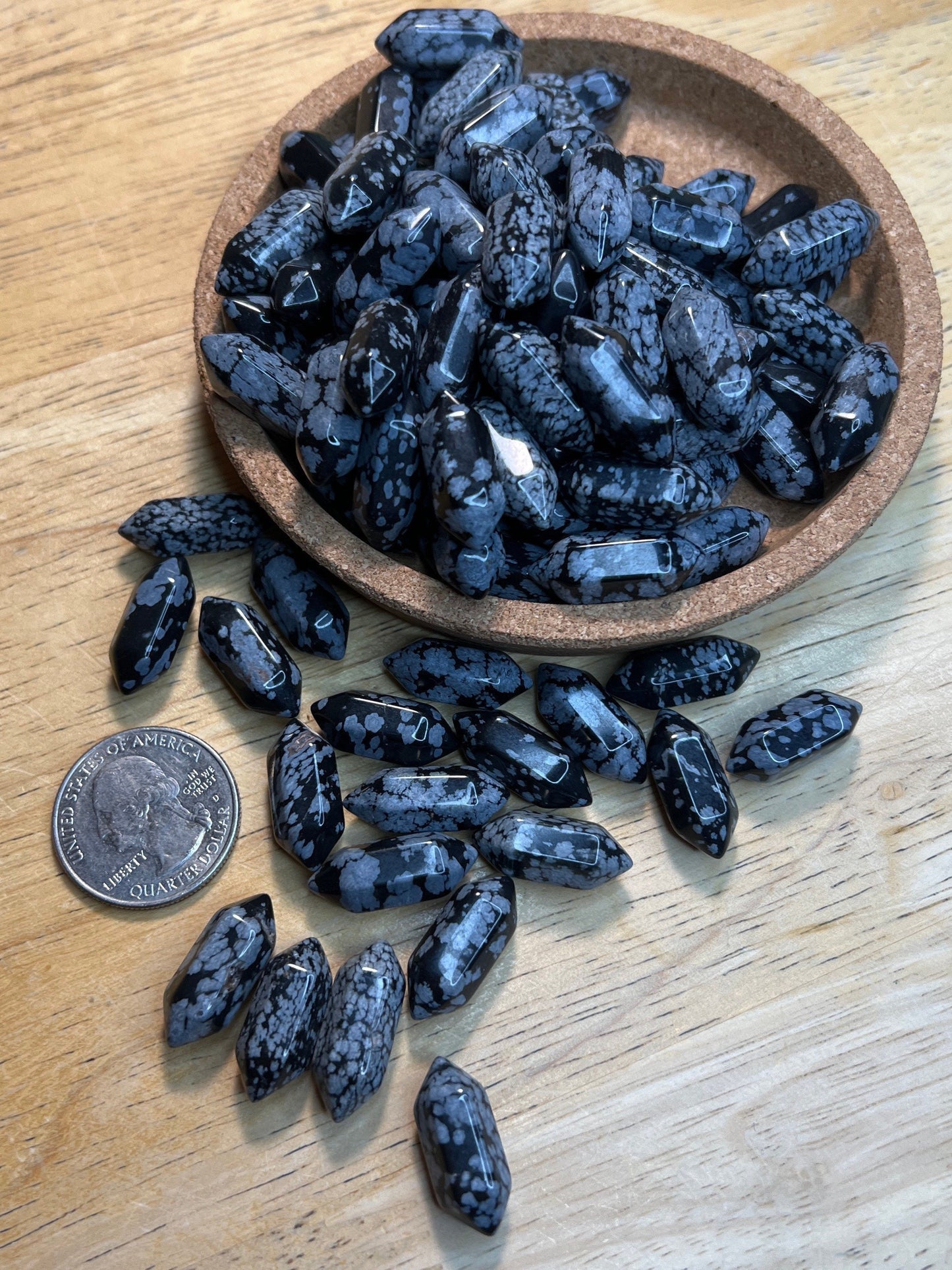 Snowflake Obsidian Double Terminated Crystal Point (Approx. 3/4") T-0042