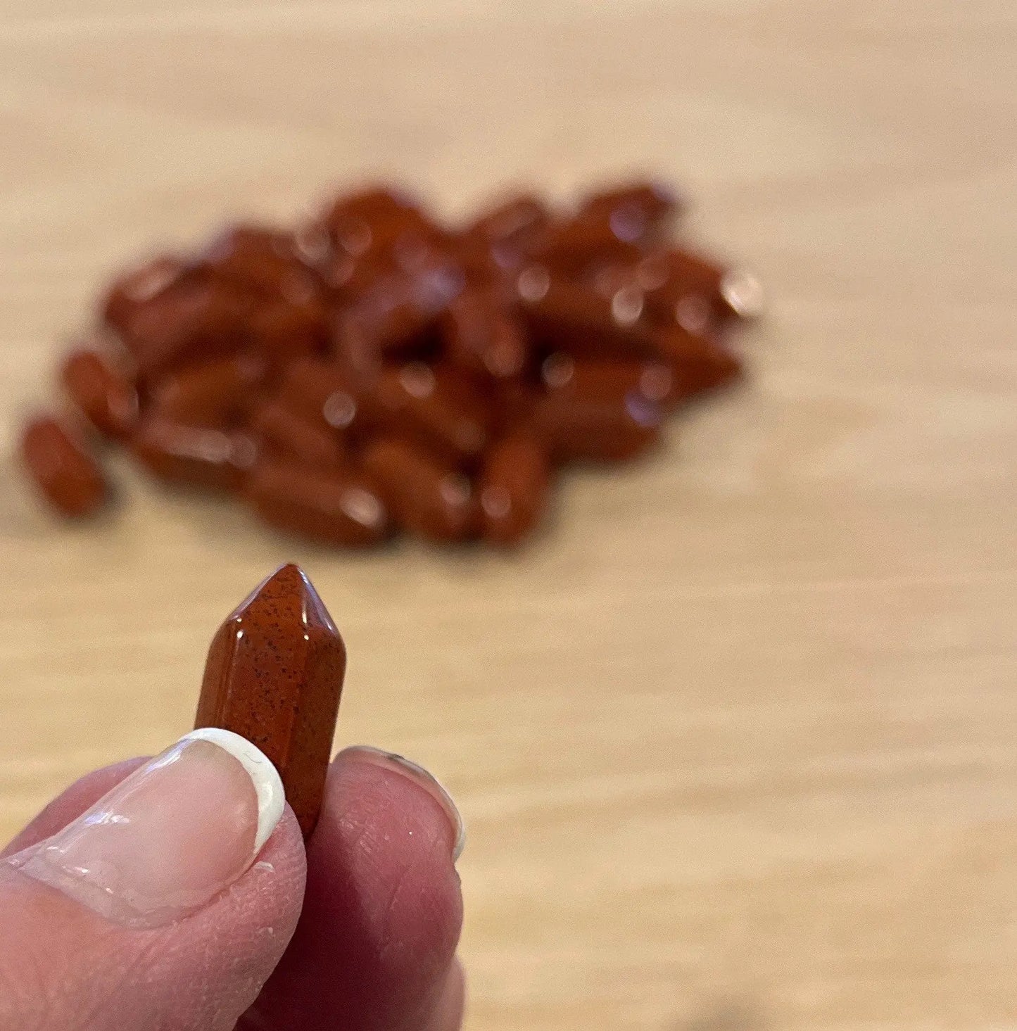 Red Jasper Double Terminated Crystal Point T-0018 (Approx. 3/4”) Shop Wholesale Crystals