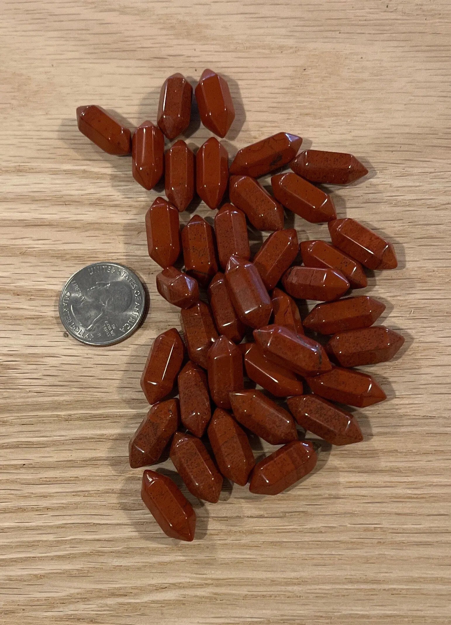 Red Jasper Double Terminated Crystal Point T-0018 (Approx. 3/4”) Shop Wholesale Crystals