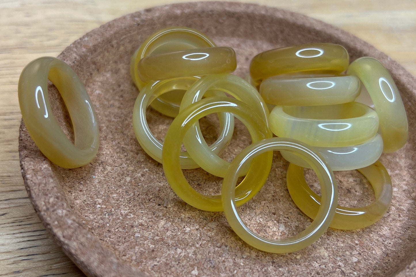 Yellow Agate Ring RNG-0036  Size 8