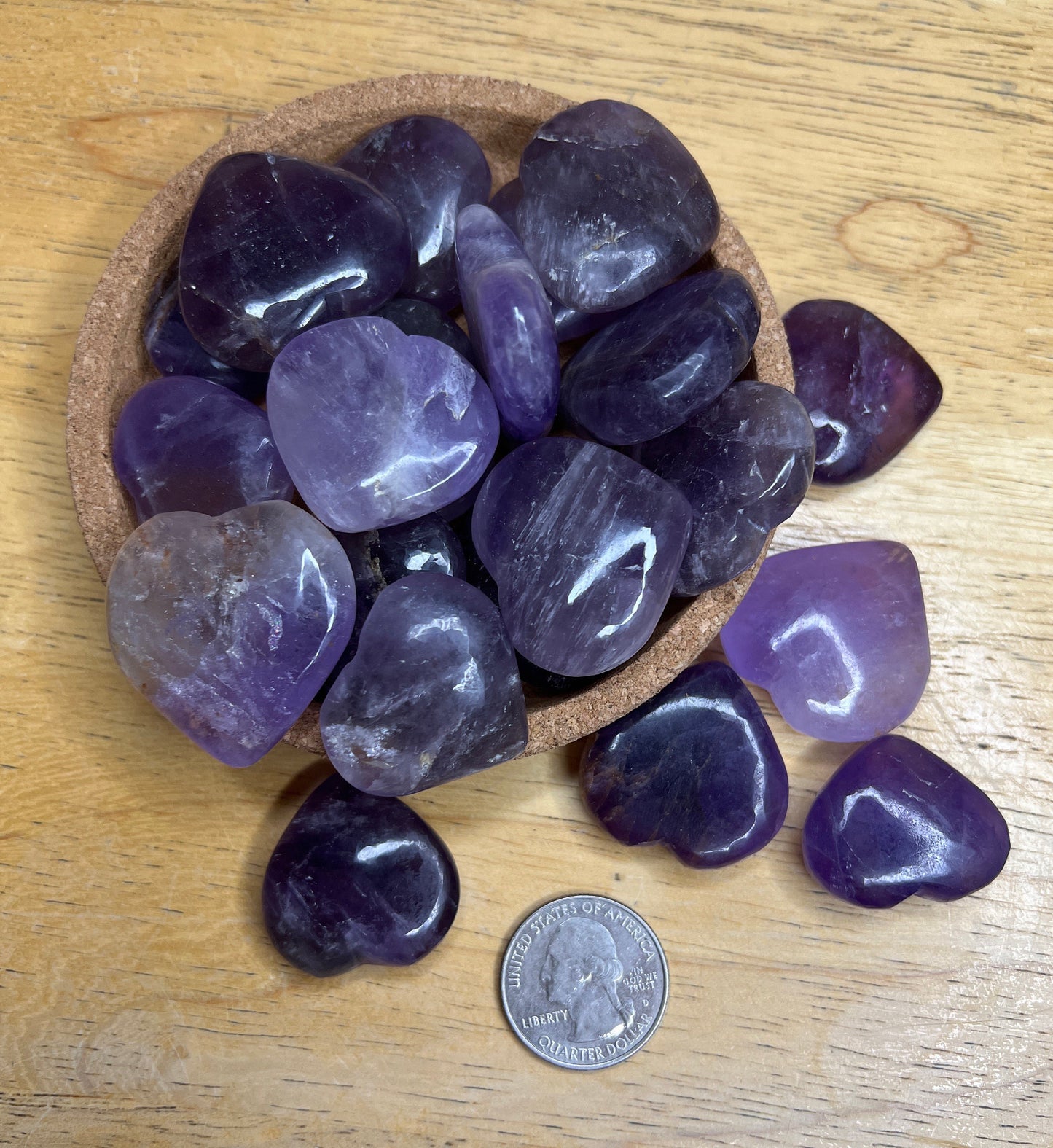 Amethyst Puffy Heart 0590 (Approx. 1”- 1 1/4”)