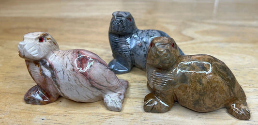 Seal Carved Soapstone (Approx. 2 3/4”) 0765 Shop Wholesale Crystals