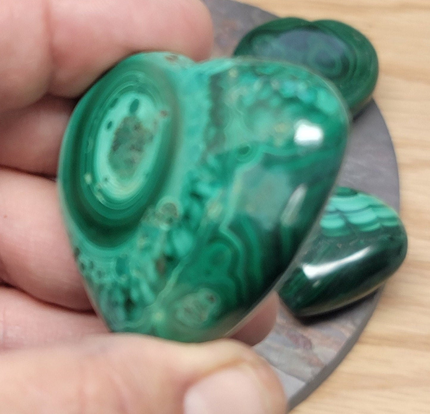 Malachite Heart 1429 Natural. Authentic. (Approx. 2.1" - 2.4")