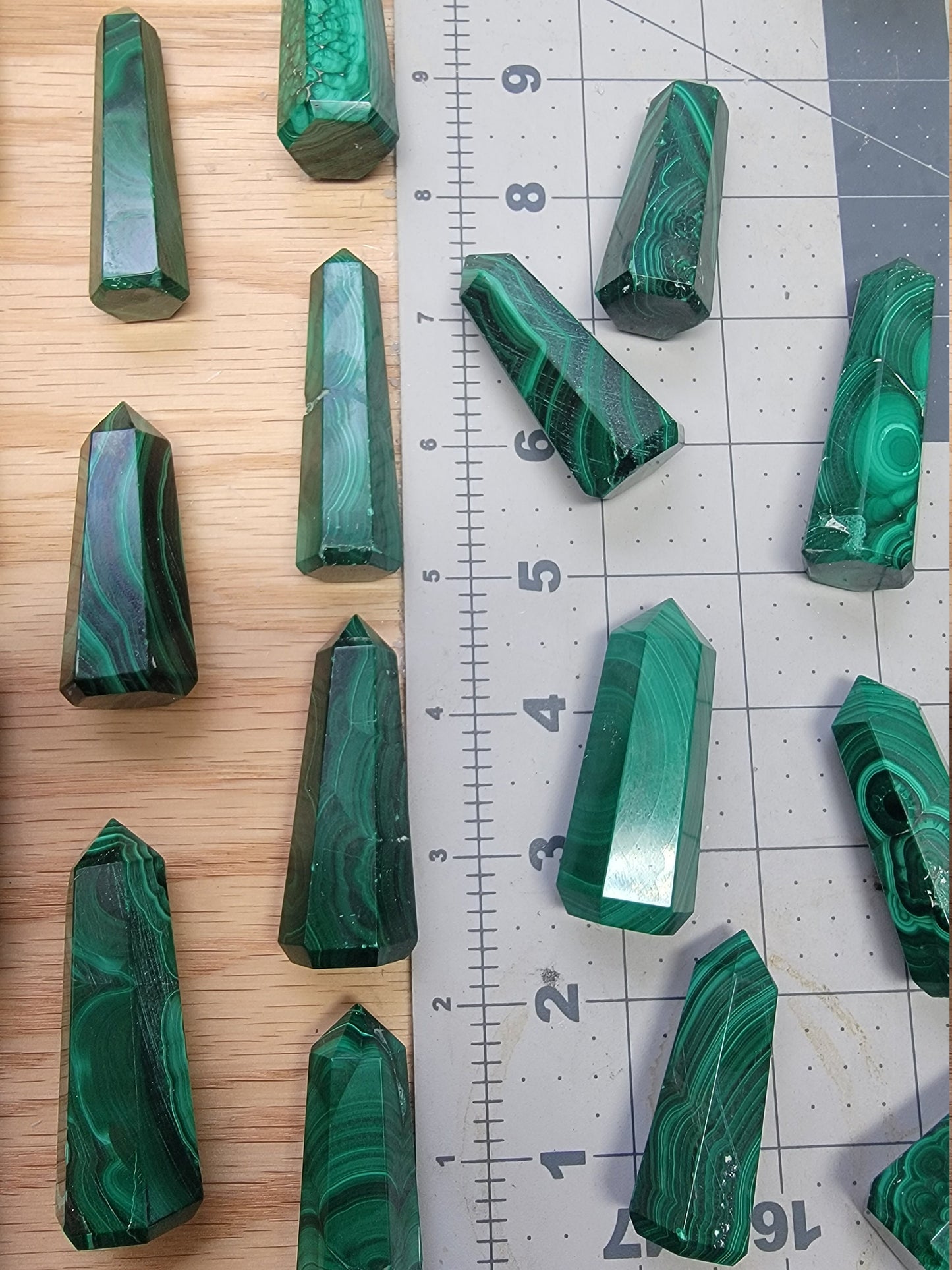 Malachite Obelisk 0335 Natural. Authentic. (Approx. 2”- 2 5/8”)