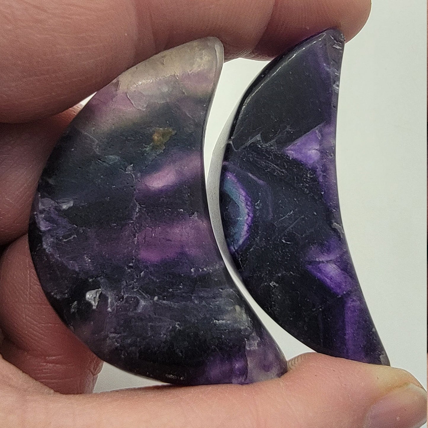 Carved Fluorite Moon (Approx. 1 1/2" - 2") 0965