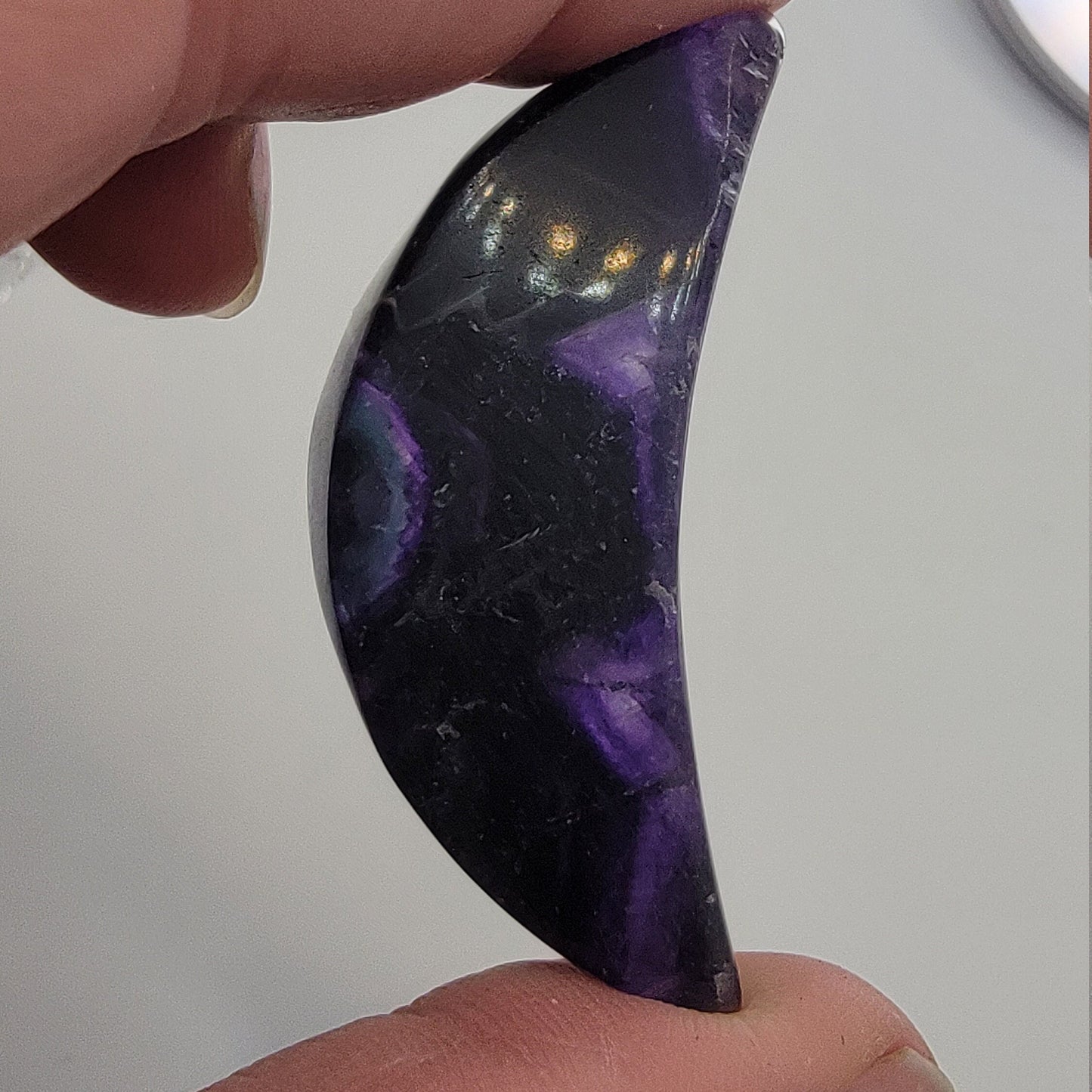 Carved Fluorite Moon (Approx. 1 1/2" - 2") 0965