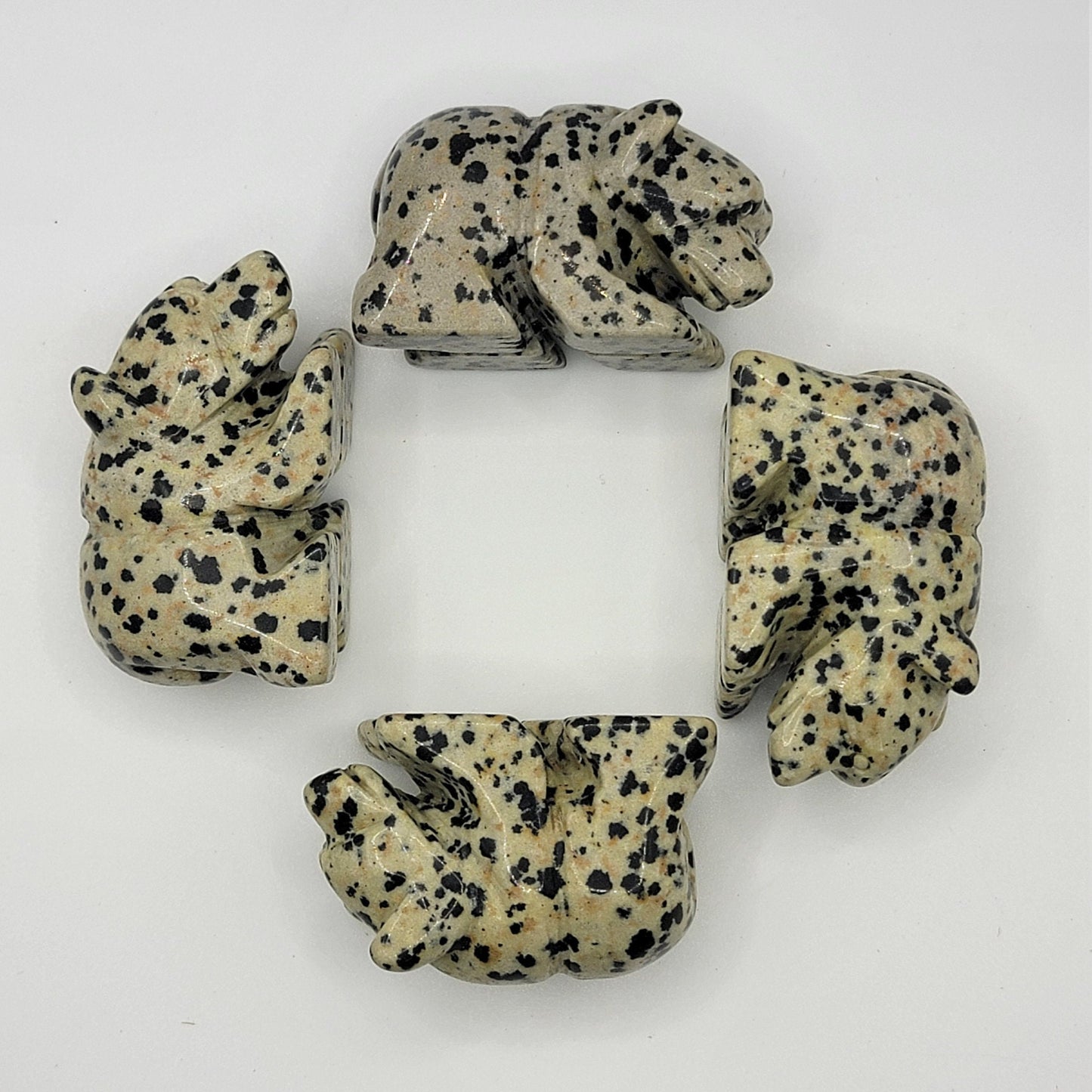 Dalmatian Jasper Carved Bear (Approx. 2") 0043