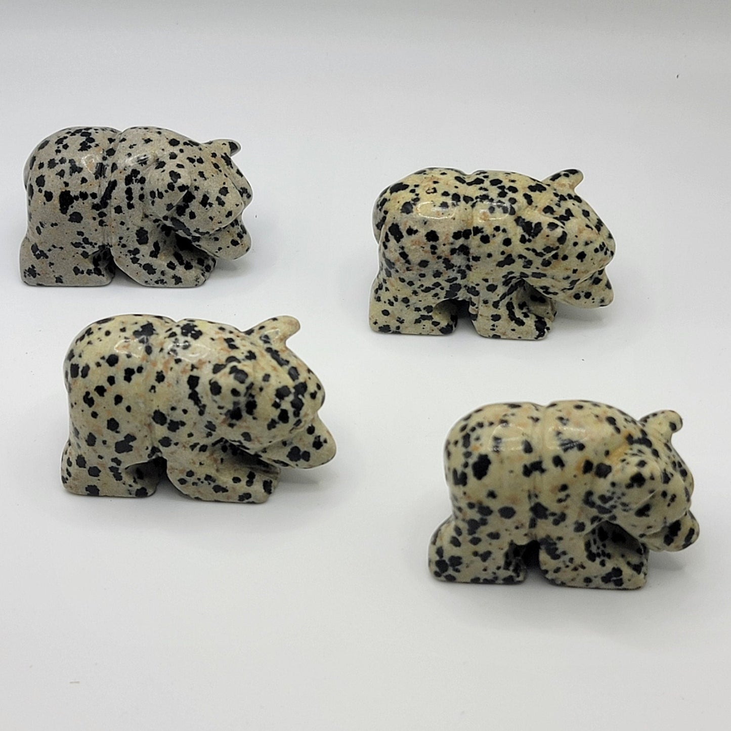 Dalmatian Jasper Carved Bear (Approx. 2") 0043