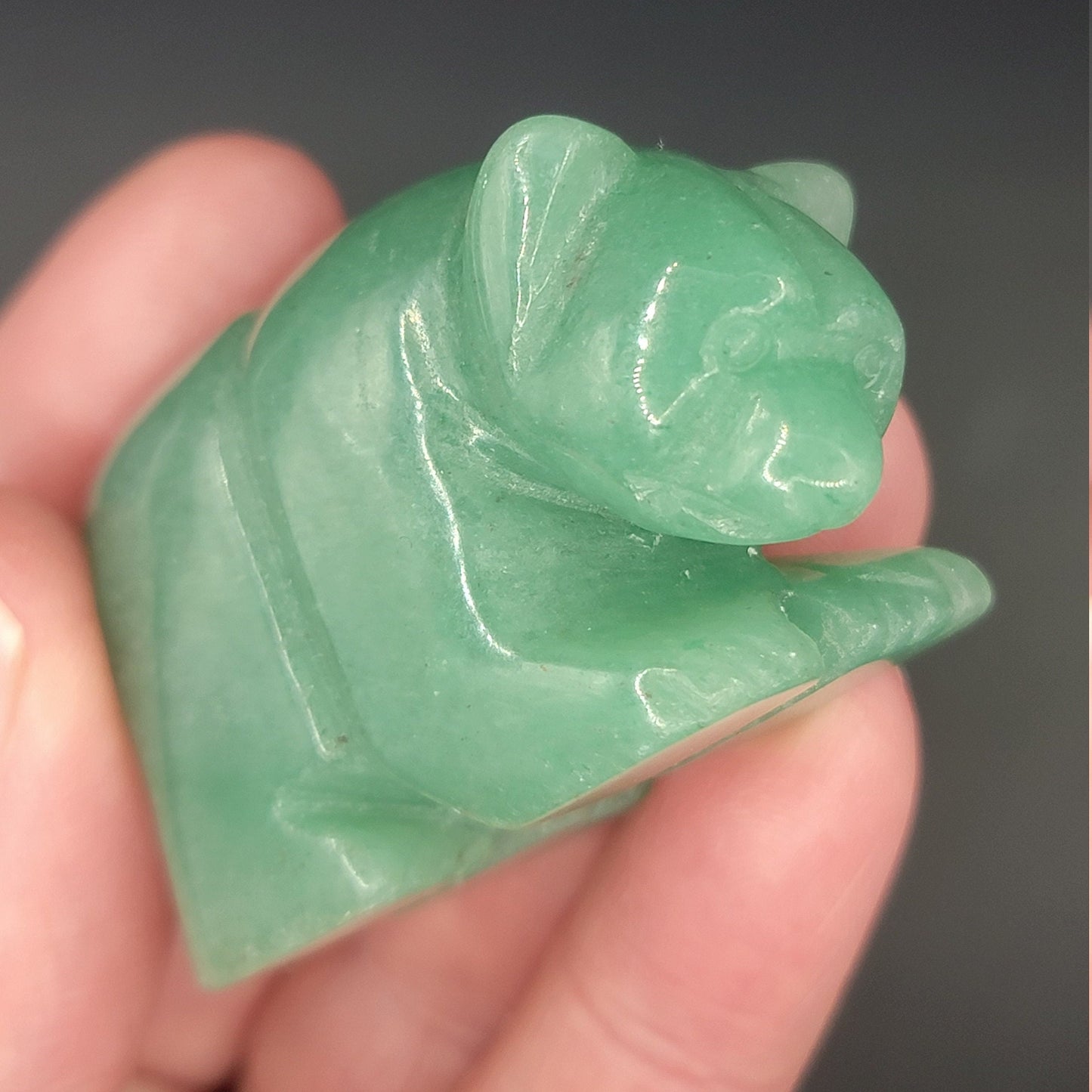 Green Aventurine Carved Bear (Approx. 2") 0045