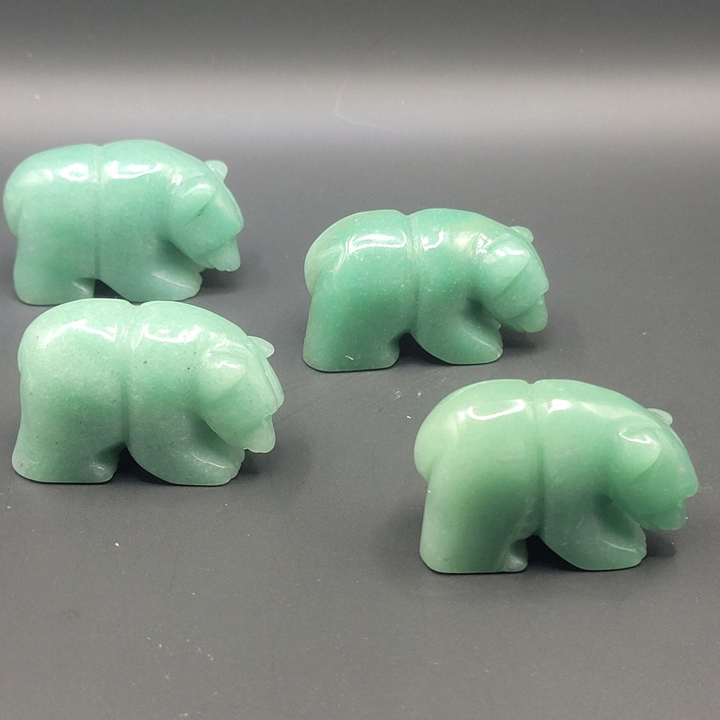 Green Aventurine Carved Bear (Approx. 2") 0045