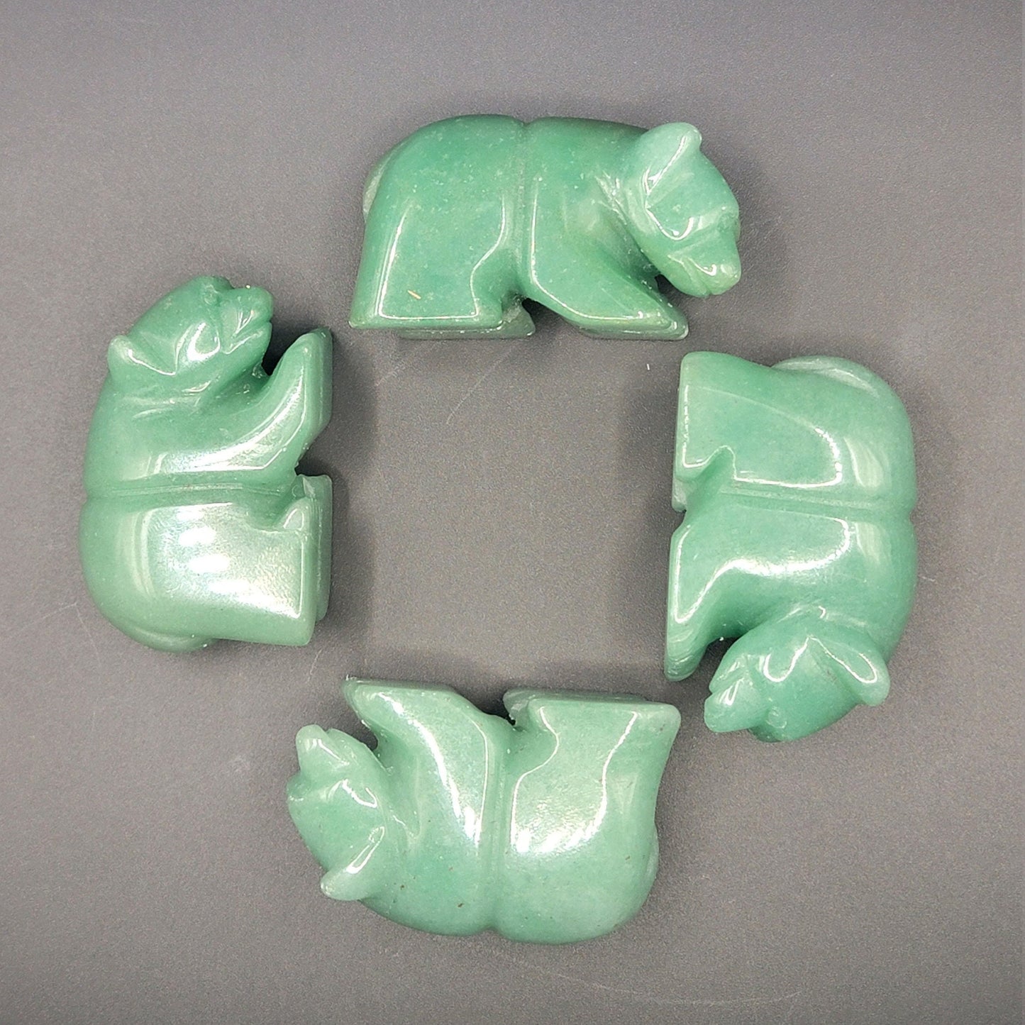 Green Aventurine Carved Bear (Approx. 2") 0045