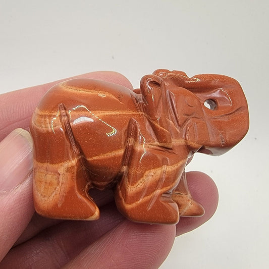 Snakeskin Jasper Carved Elephant (Approx. 2") 0209