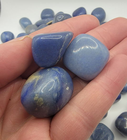 Blue Aventurine Tumbled Stone, Polished (Approx. 3/4" - 1"), for Wire Wrapping or Crystal Grid Supply BIN-1293