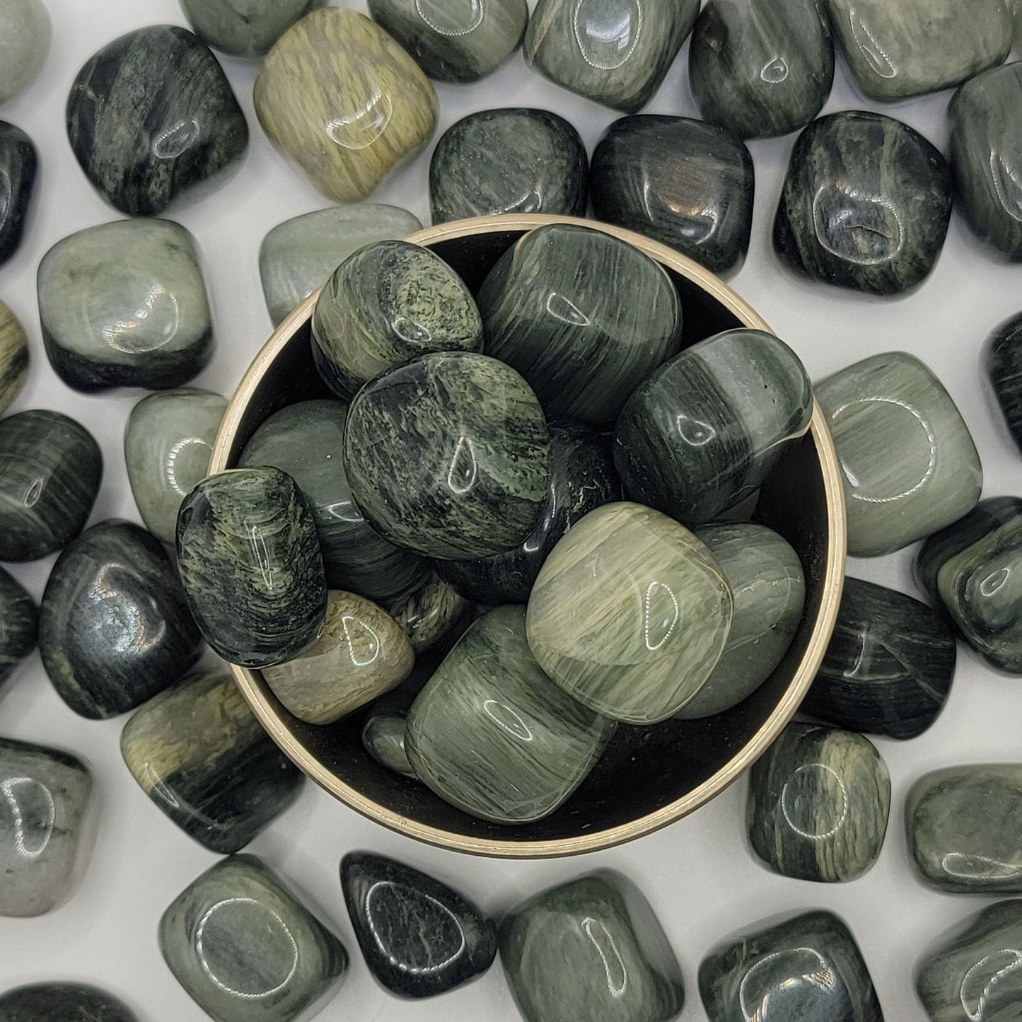 Green Quartz Tumbled Stone, Polished (Approx. 5/8" - 3/4") Polished Stone BIN-1295