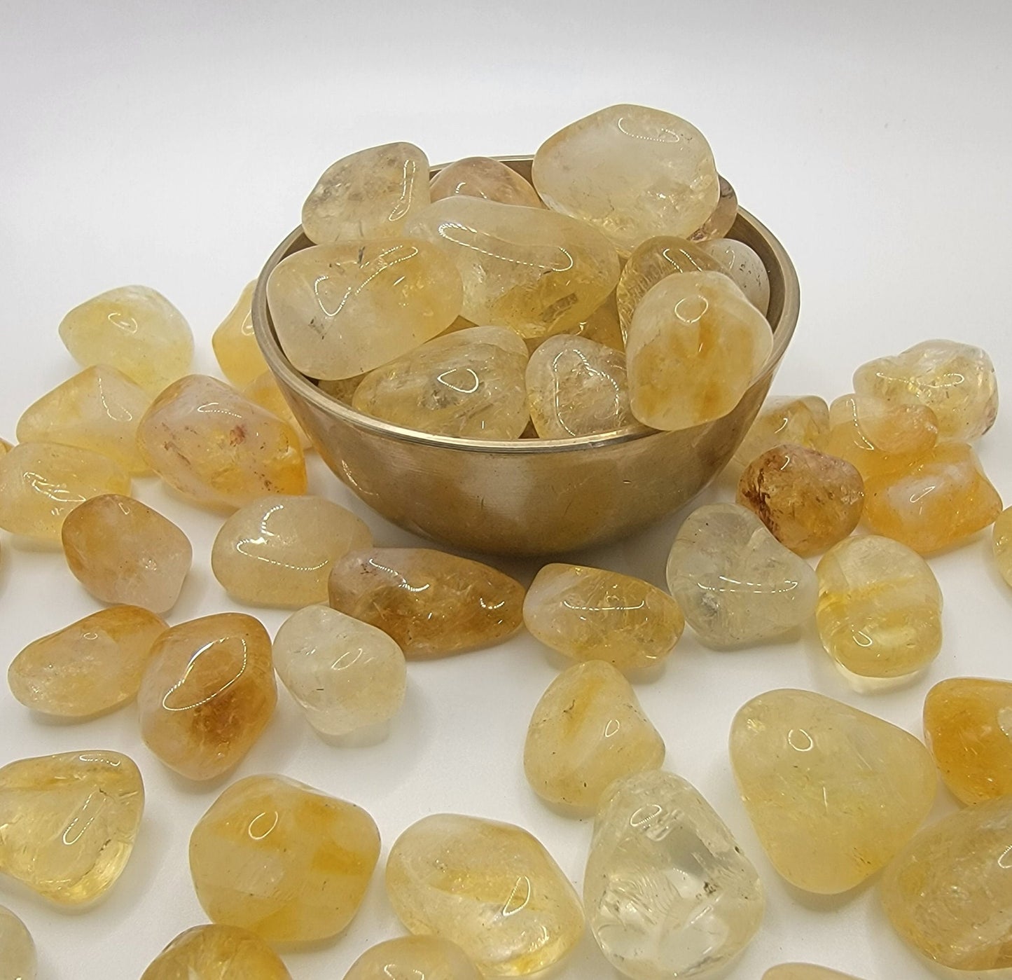 Citrine, Polished Tumbled Crystal (Approx. 5/8" - 1") Yellow Stone, for Wire Wrapping or Crystal Grid Supply BIN-1294