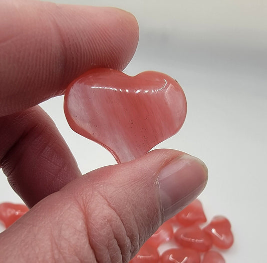 Cherry Quartz Puffy Heart 0532-B (Approx. 3/4”x 1”)