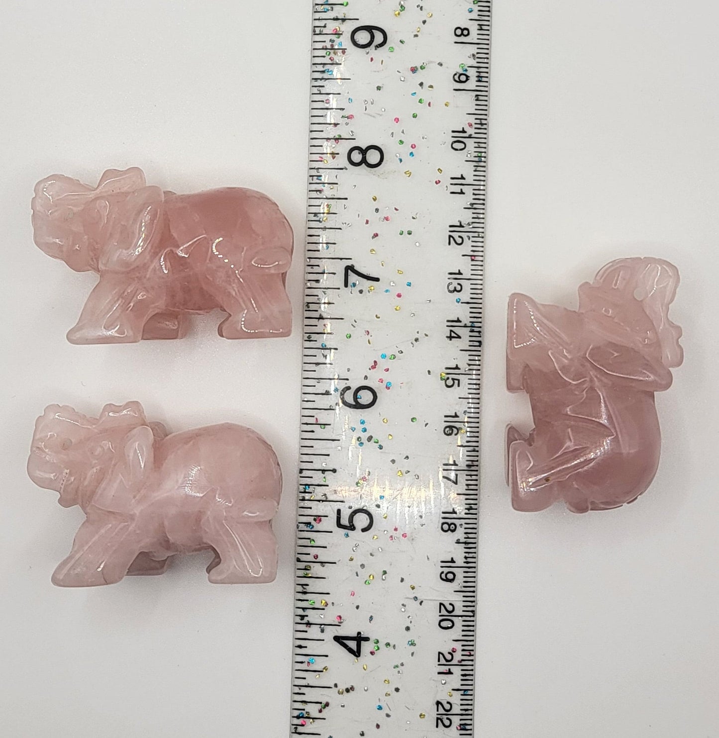 Rose Quartz Carved Elephant (Approx. 2") 0954