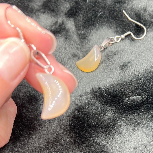 Agate Moon Earrings EAR-0059