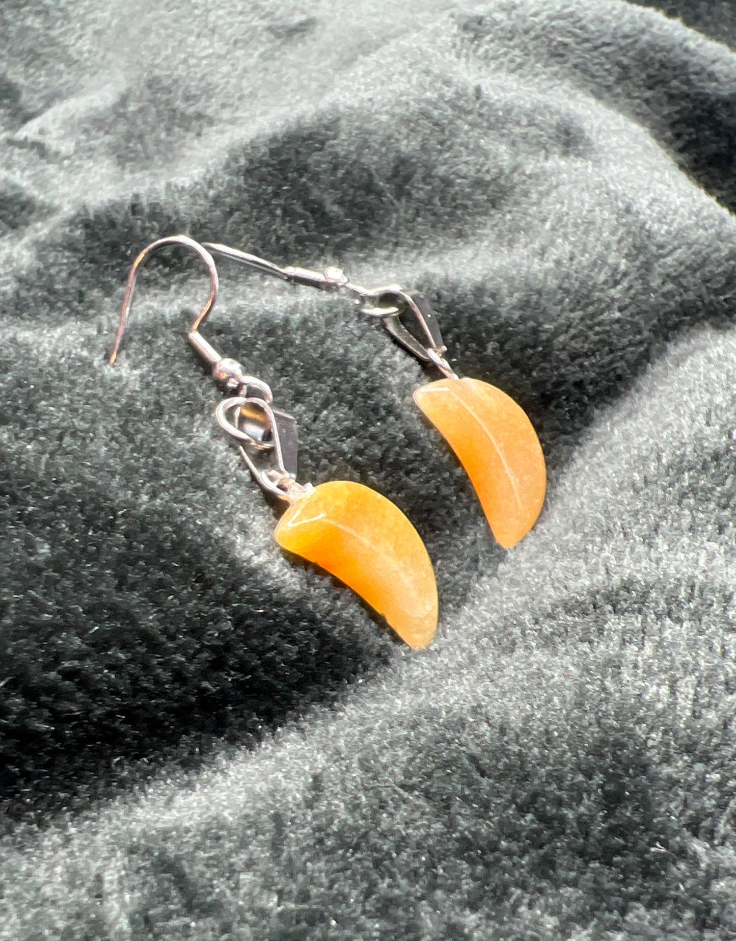 Yellow Quartz Moon Earrings EAR-0066