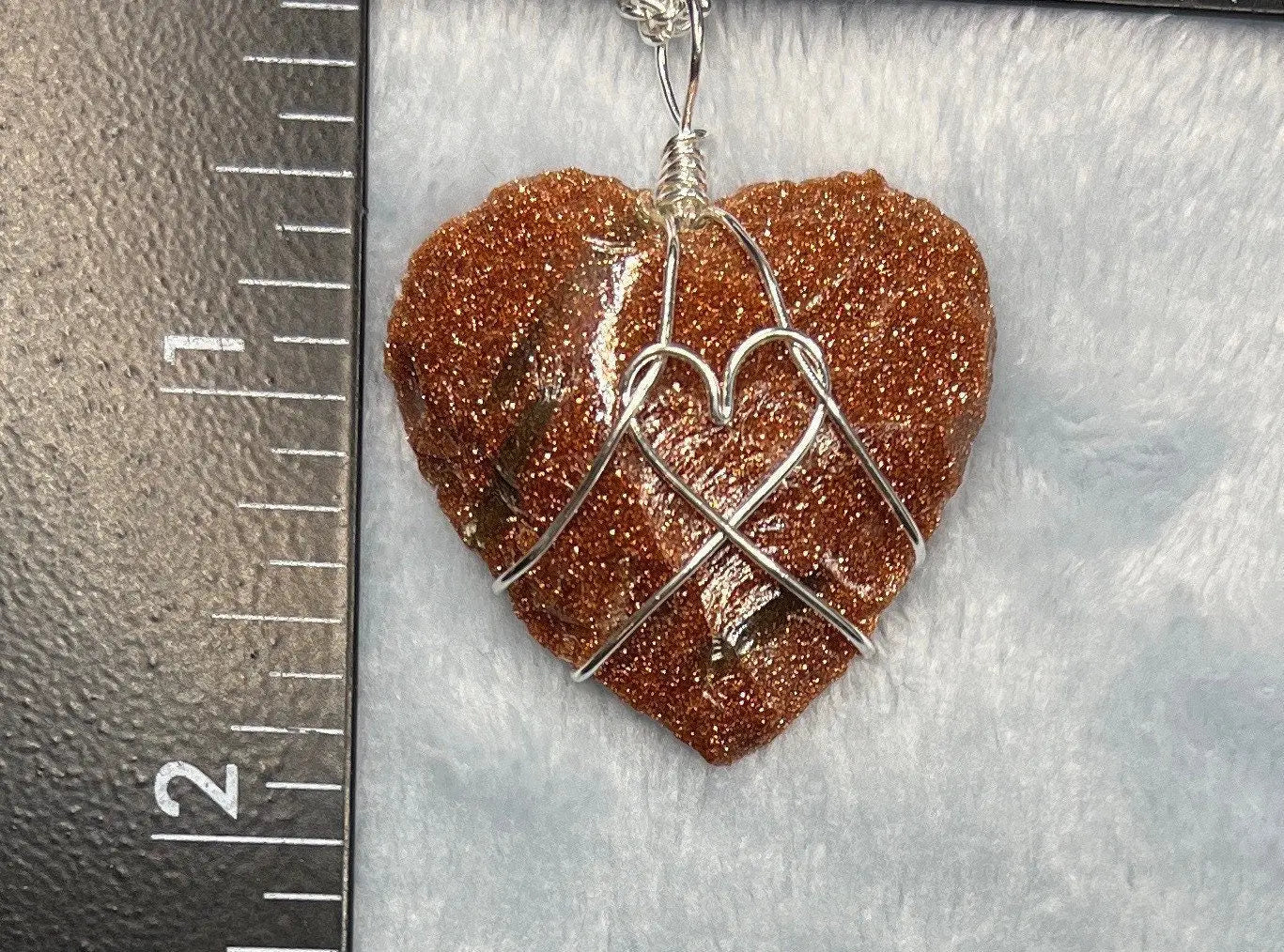 Goldstone Heart Wire Wrapped Necklace NCK-2391 Shop Wholesale Crystals