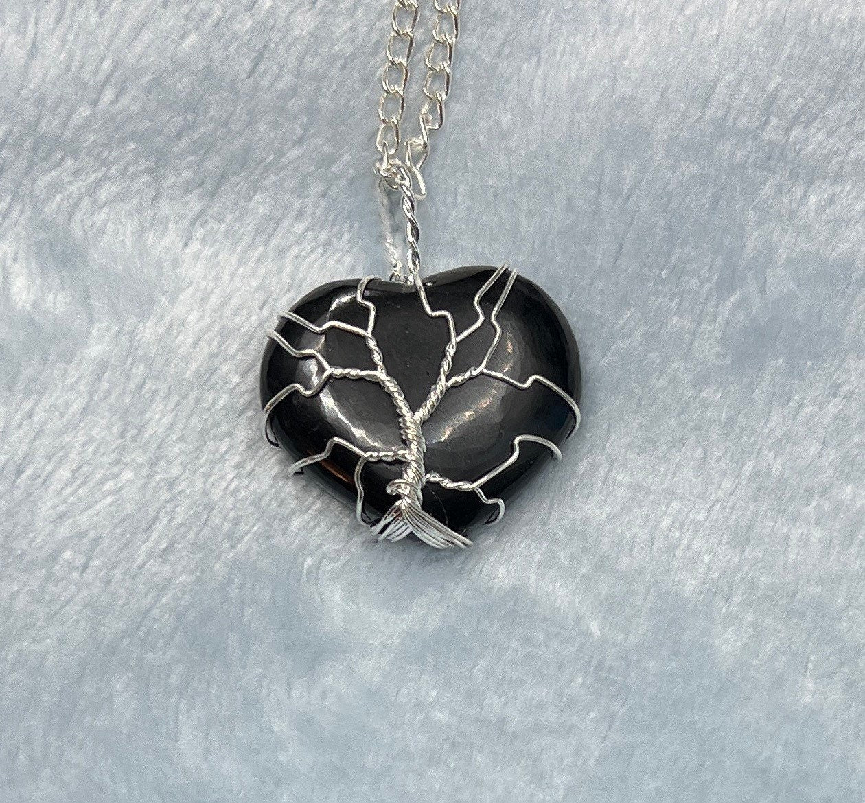Black Obsidian Tree Of Life Necklace NCK-2397  Wire Wrapped Necklace