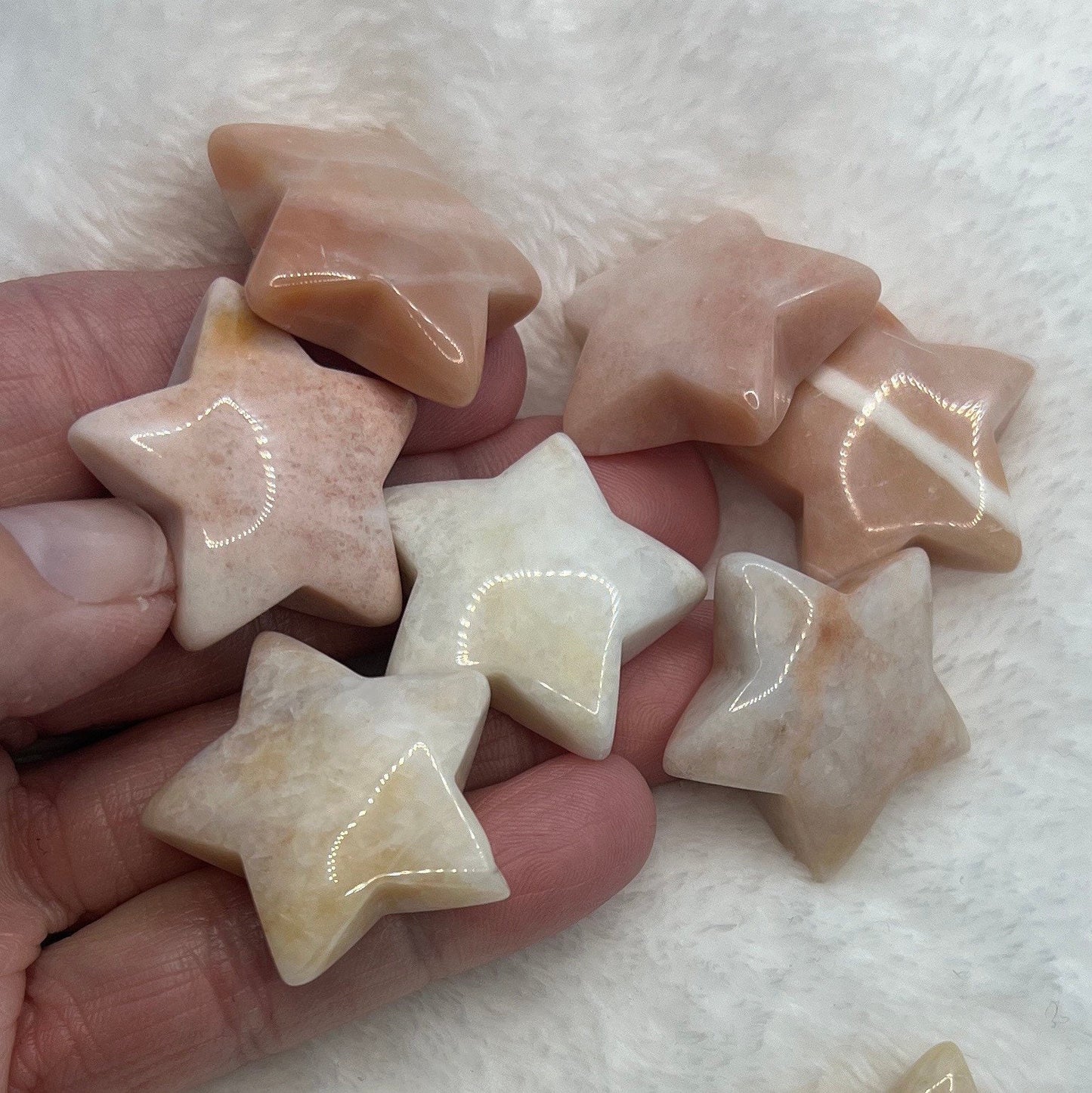 Pink Calcite Star 0089 Approx. 1 1/4”