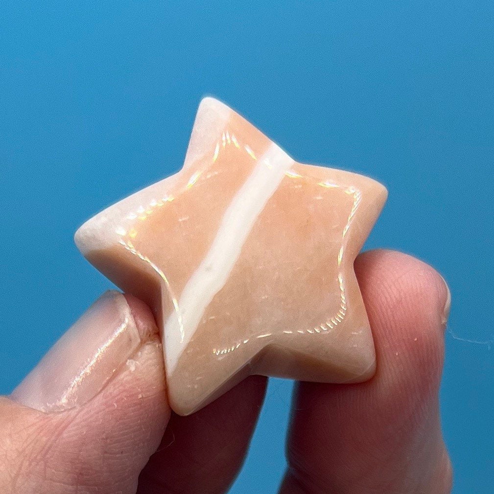 Pink Calcite Star 0089 Approx. 1 1/4”