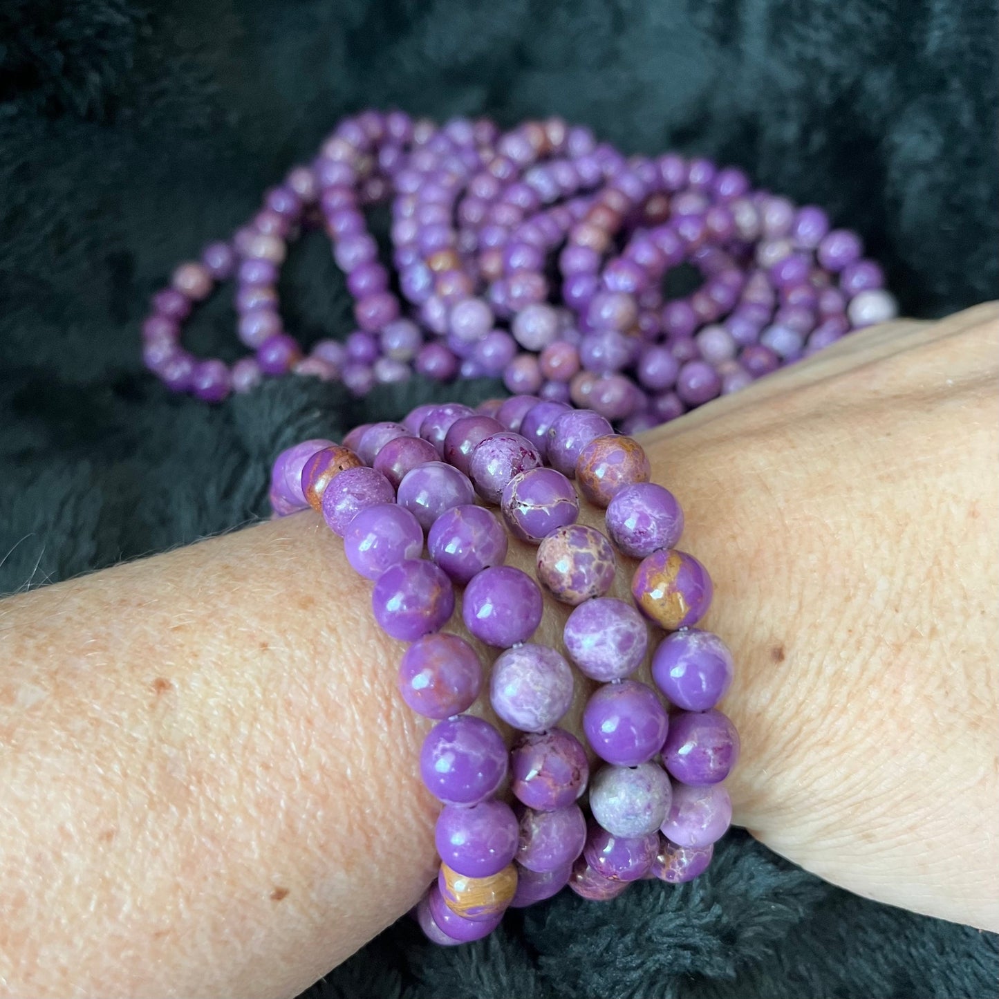 Lepidolite Bracelet (8mm beads) BRC-0186