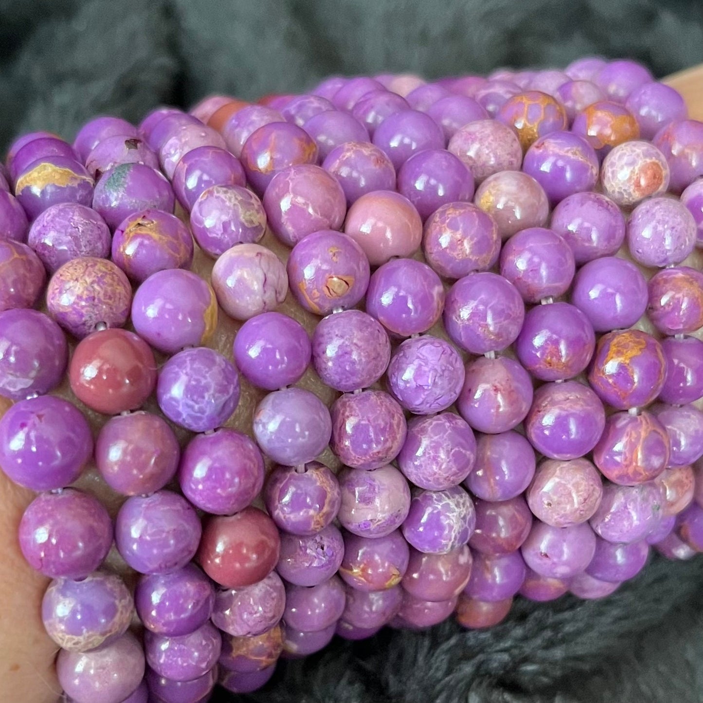 Lepidolite Bracelet (8mm beads) BRC-0186