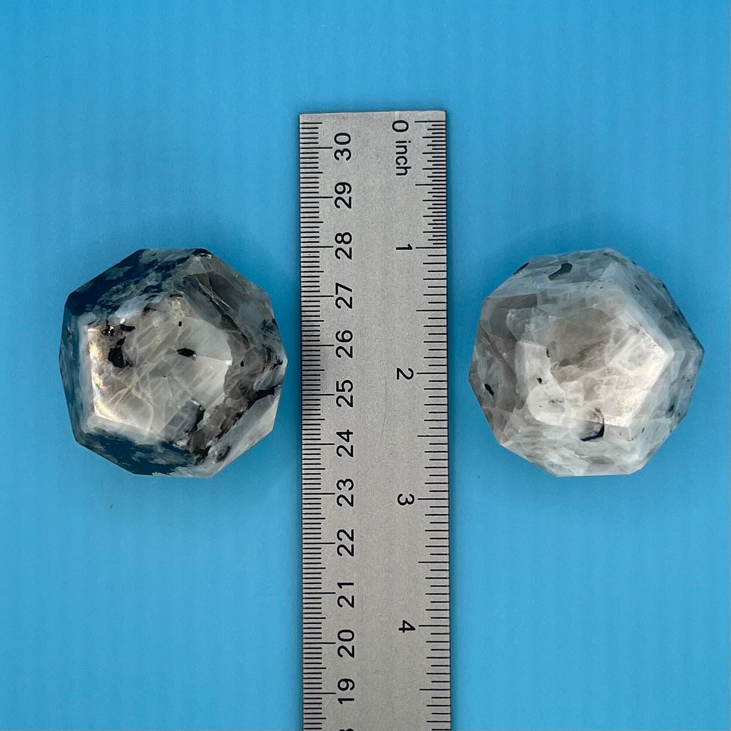 Rainbow Moonstone Dodecahedron (Approx 45mm) 1501