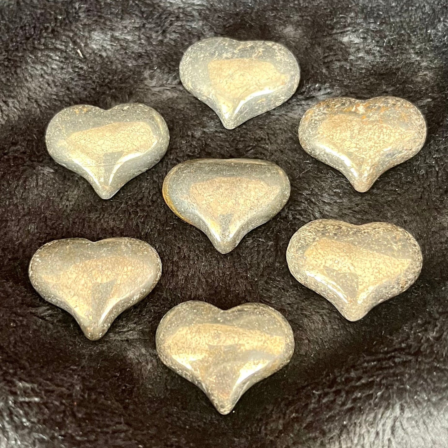 Iron Pyrite Puffy Heart (Approx. 3/4” x 1”) BIN-0540-D