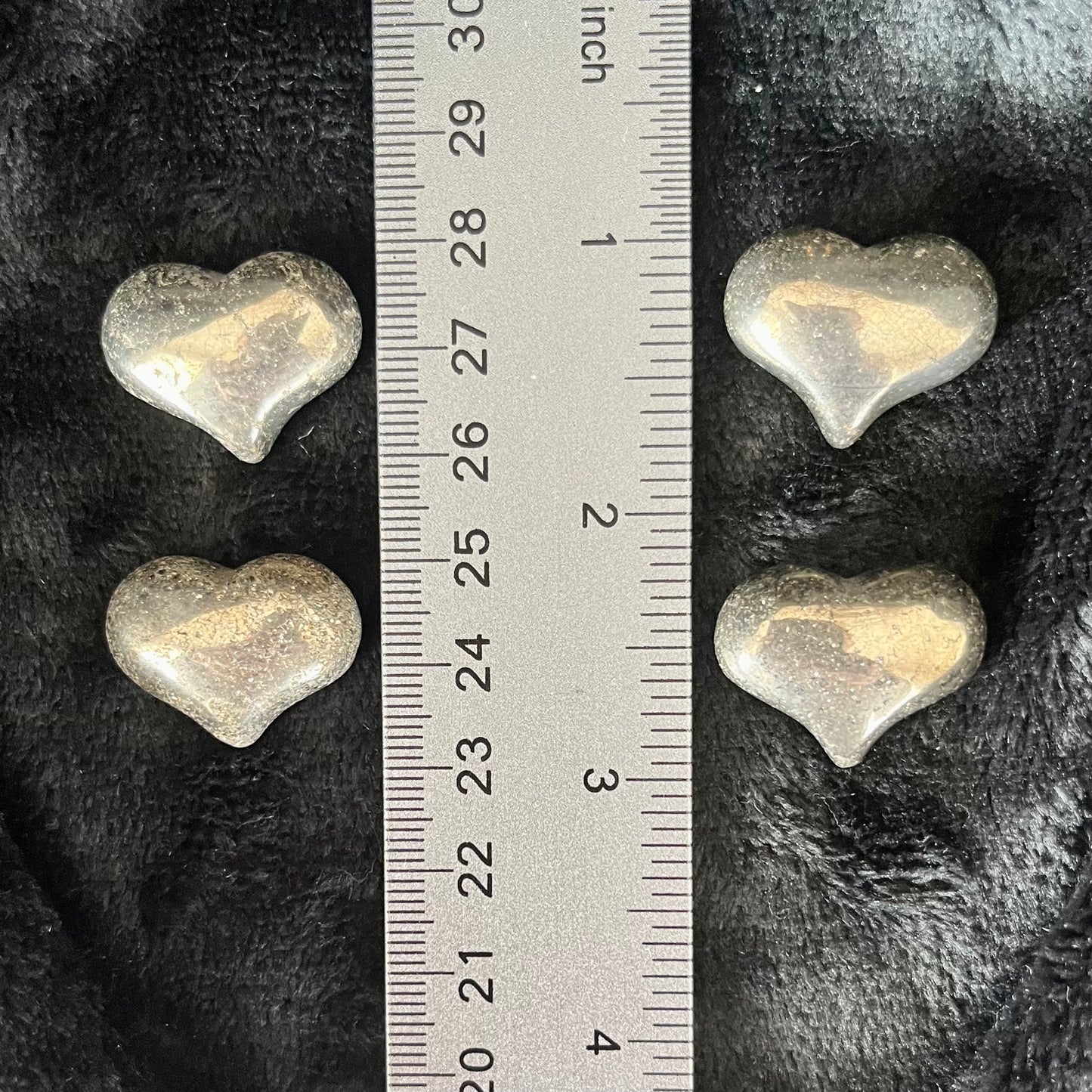 Iron Pyrite Puffy Heart (Approx. 3/4” x 1”) BIN-0540-D