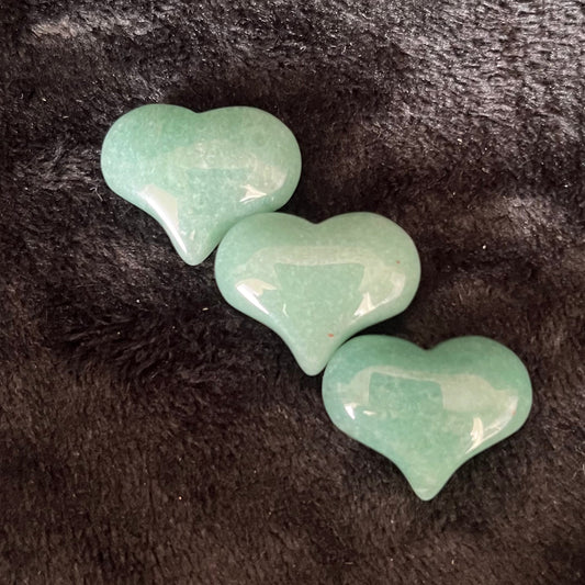 Green Aventurine Puffy Heart (Approx. 3/4”x1”) 0535-A